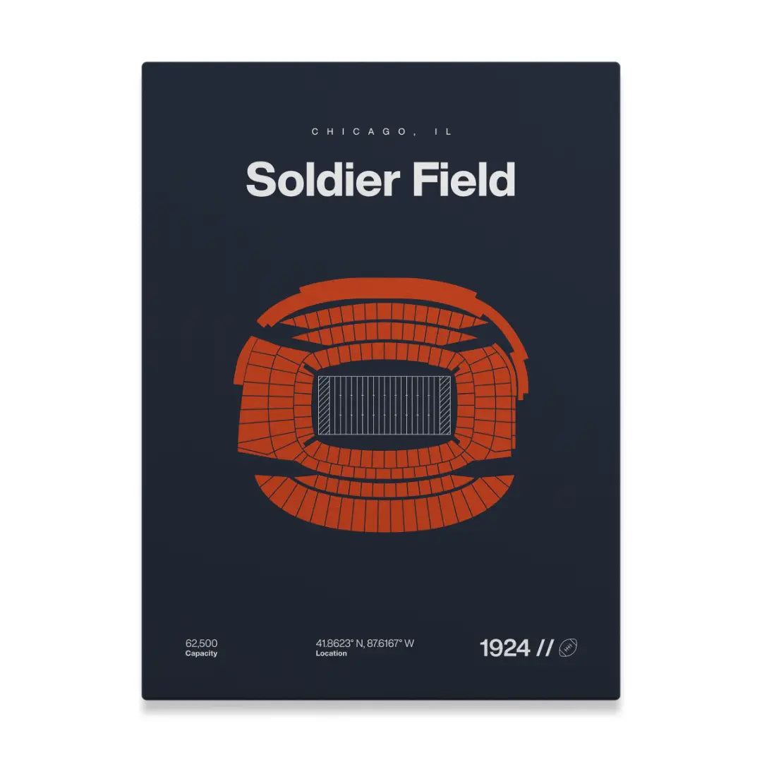 Chicago Football Stadium Bold Canvas Art