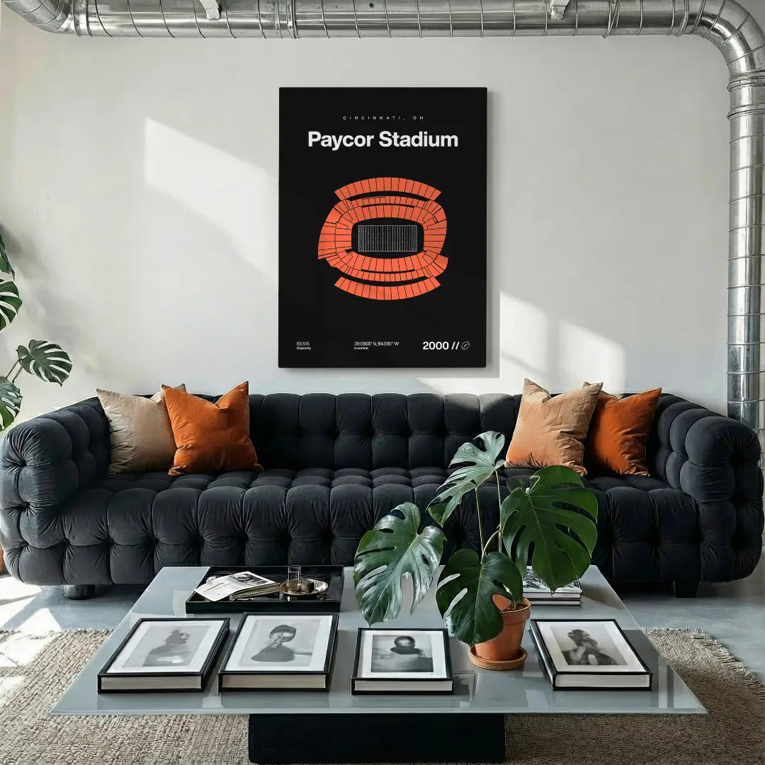 Cincinnati Football Stadium Bold Canvas Art