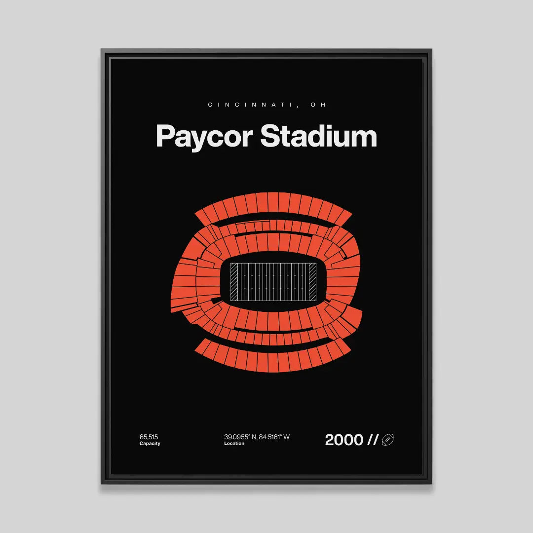 Cincinnati Football Stadium Bold Canvas Art