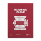 Arkansas College Football Stadium Bold Canvas Art