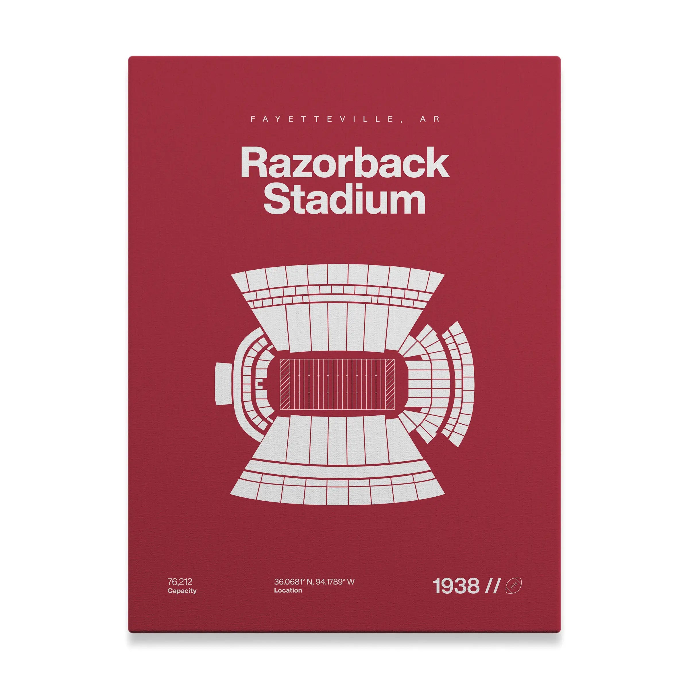 Arkansas College Football Stadium Bold Canvas Art