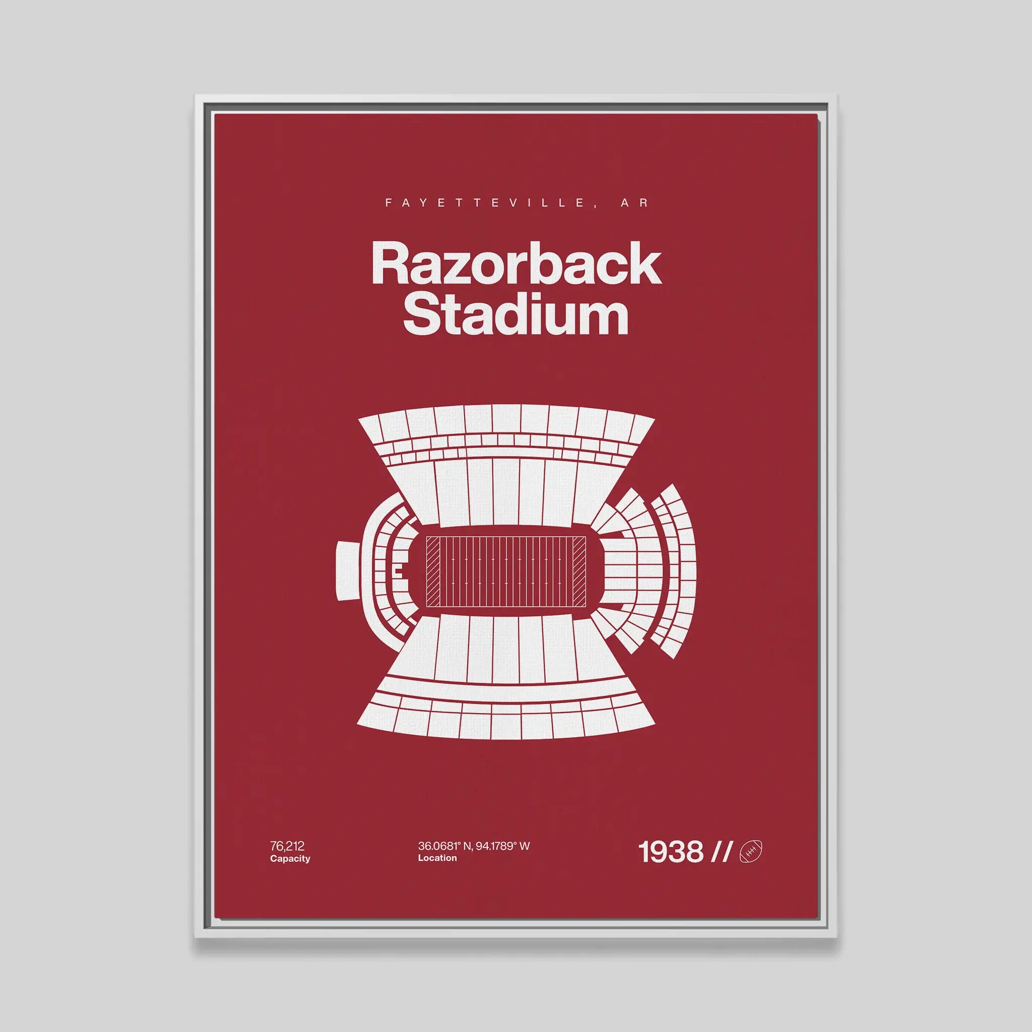 Arkansas College Football Stadium Bold Canvas Art