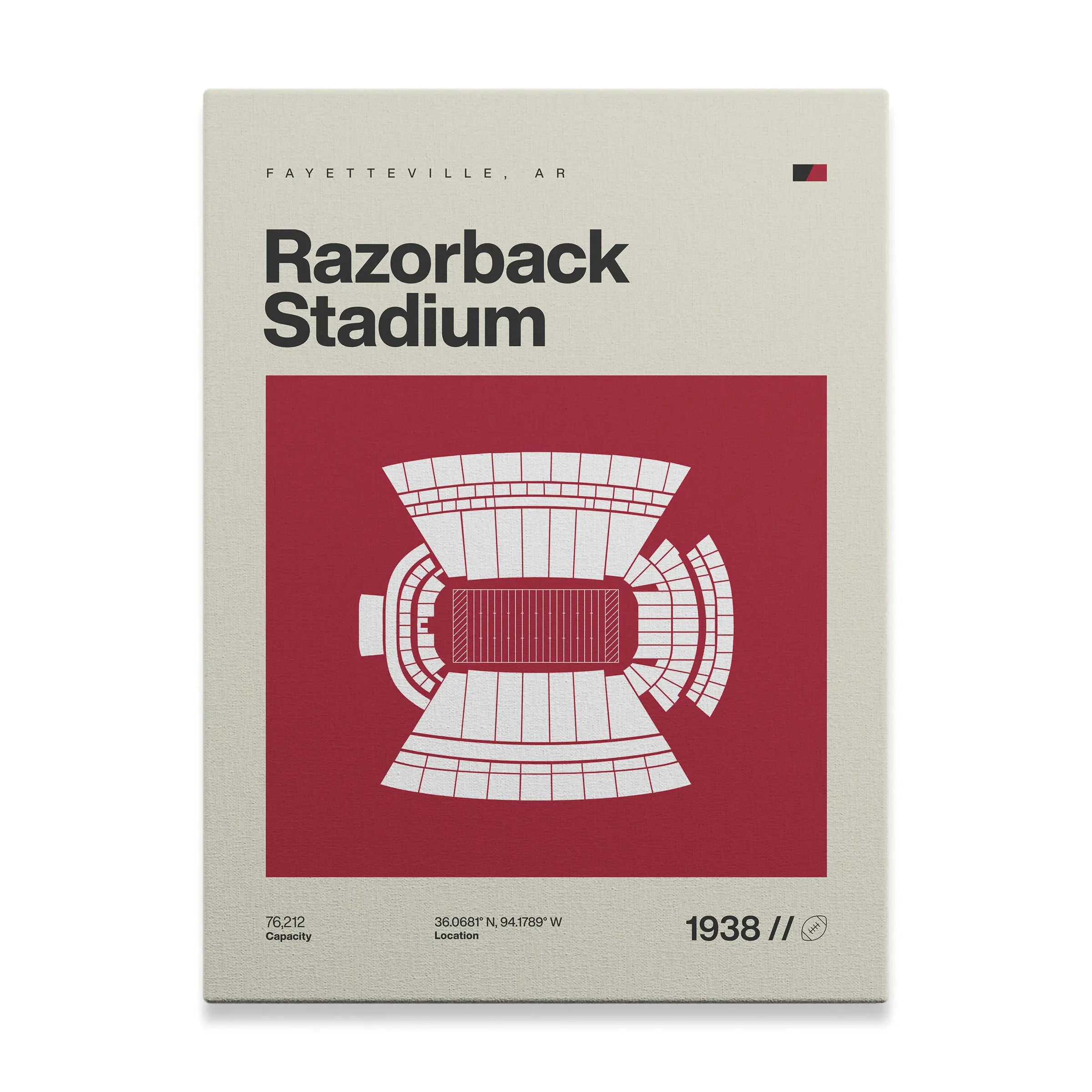 Arkansas College Football Stadium Canvas Art