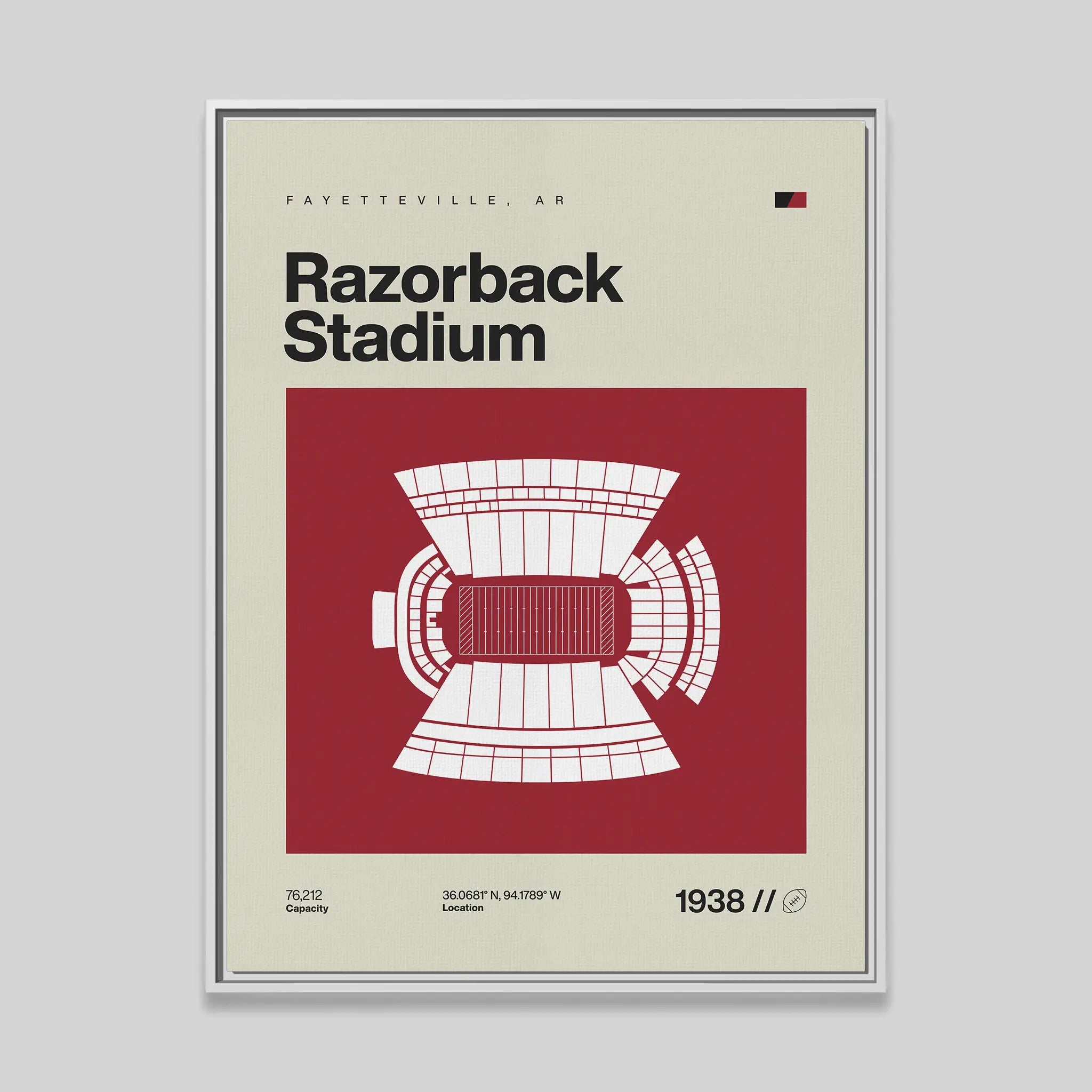 Arkansas College Football Stadium Canvas Art