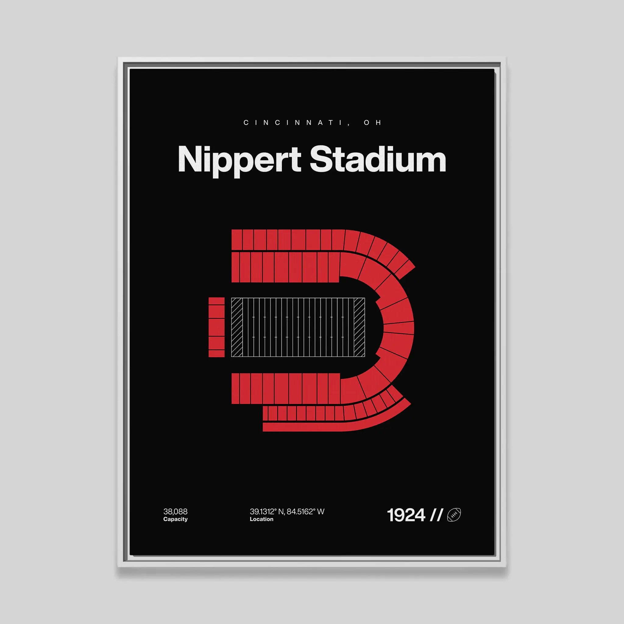 Cincinnati College Football Stadium Bold Canvas Art