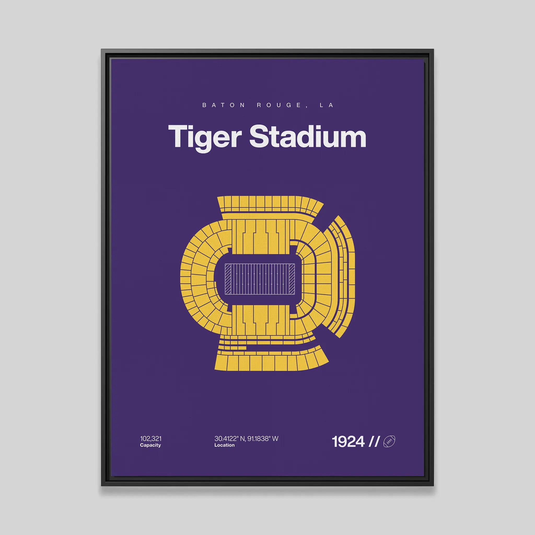 Louisiana College Football Stadium Bold Canvas Art