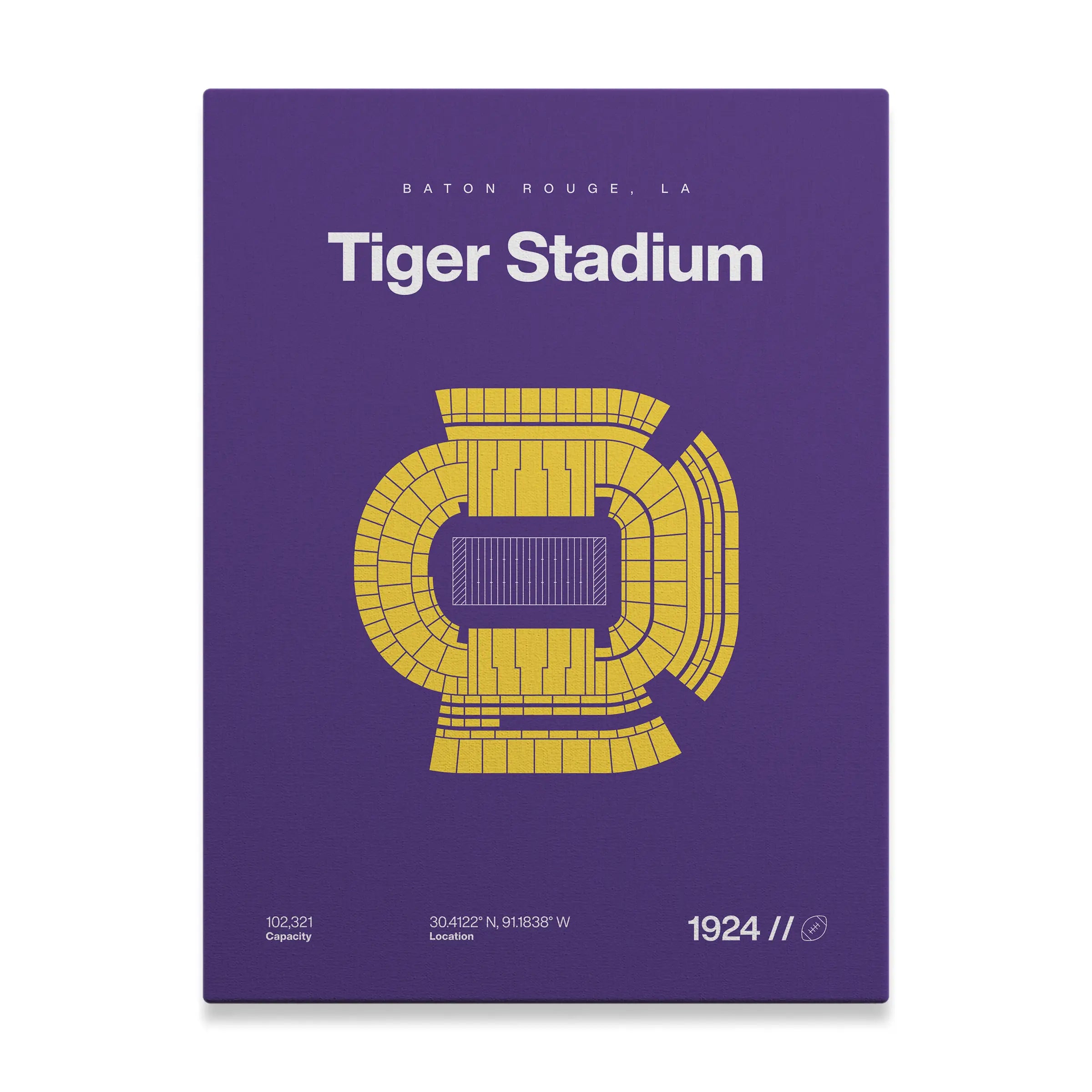 Louisiana College Football Stadium Bold Canvas Art