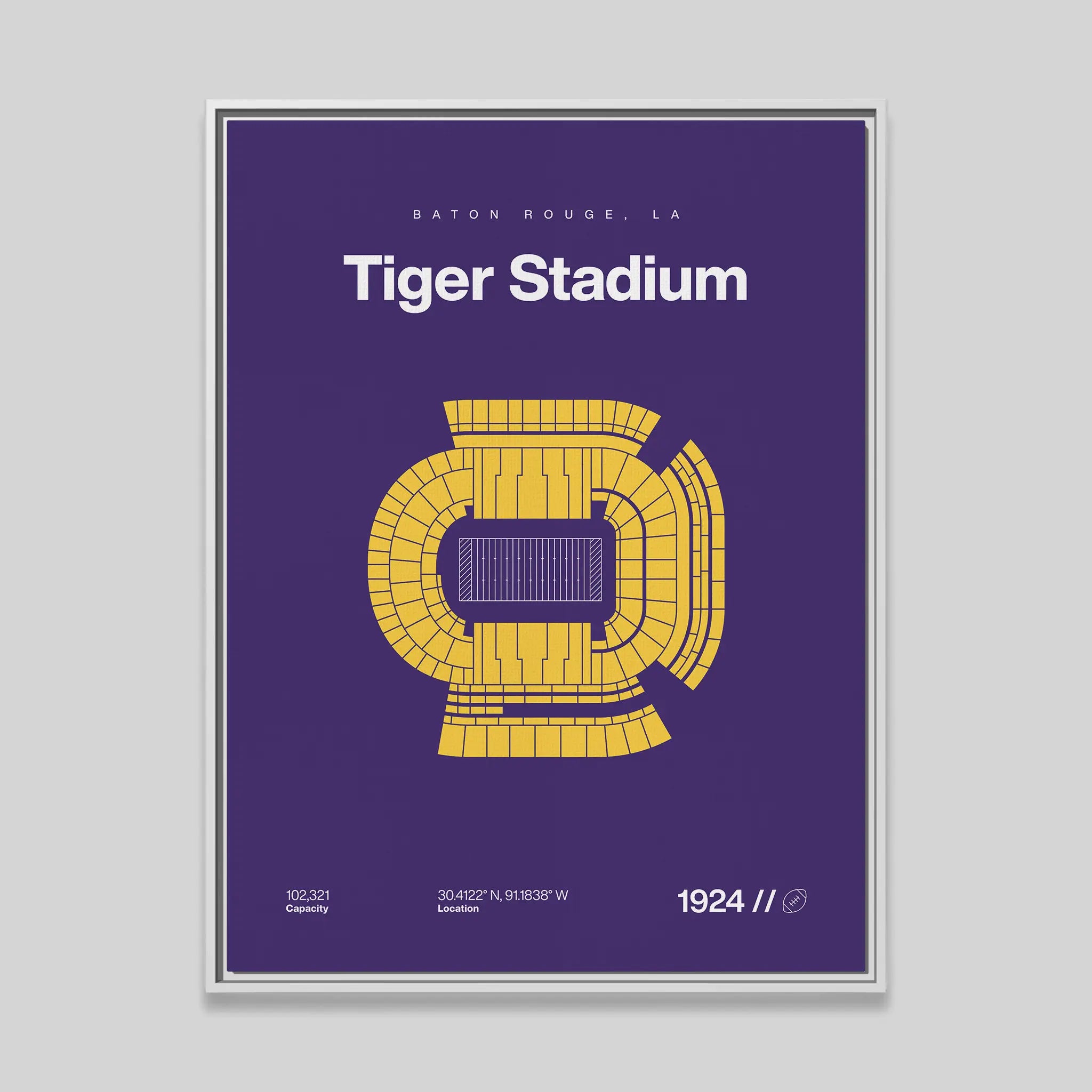 Louisiana College Football Stadium Bold Canvas Art