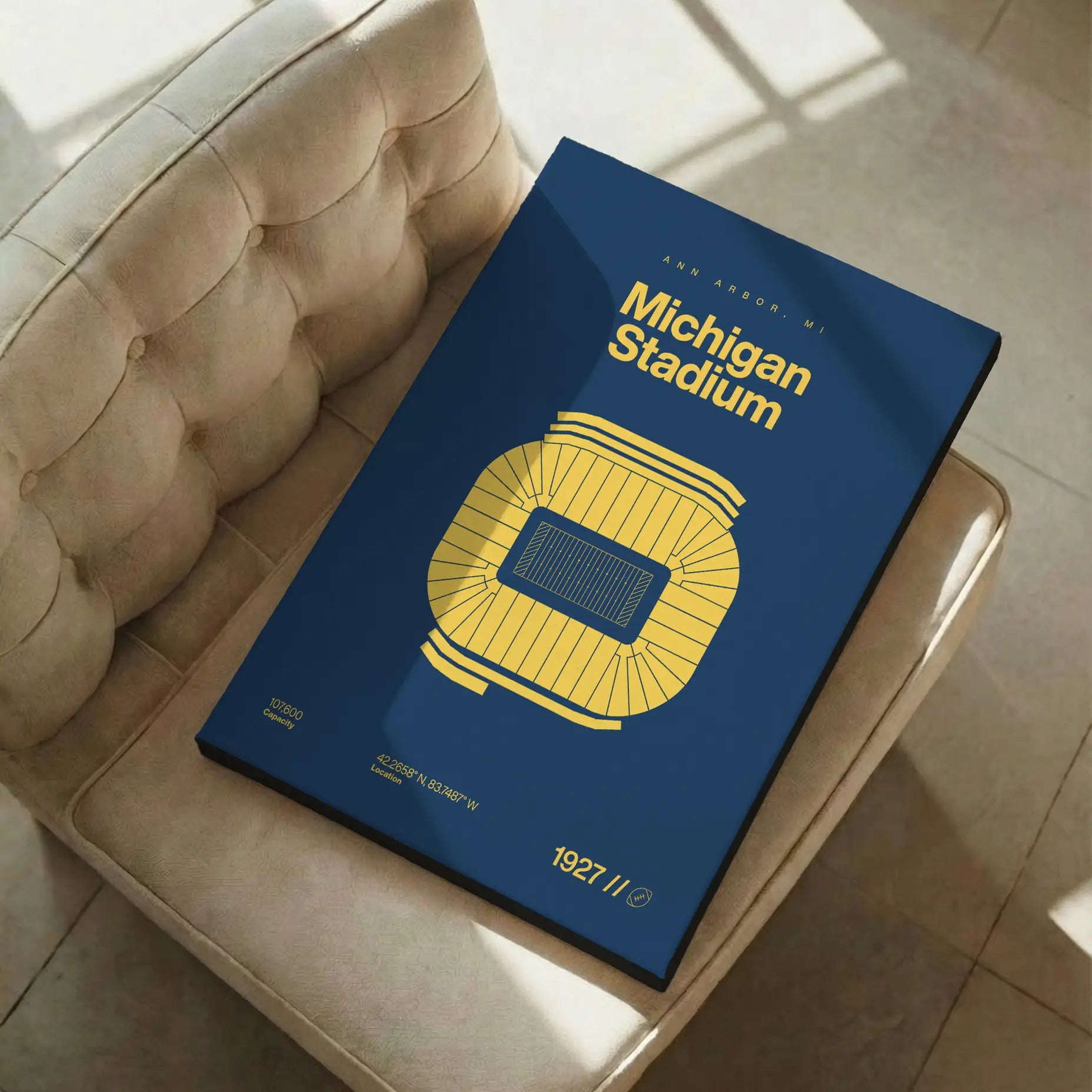 Michigan College Football Stadium Bold Canvas Art
