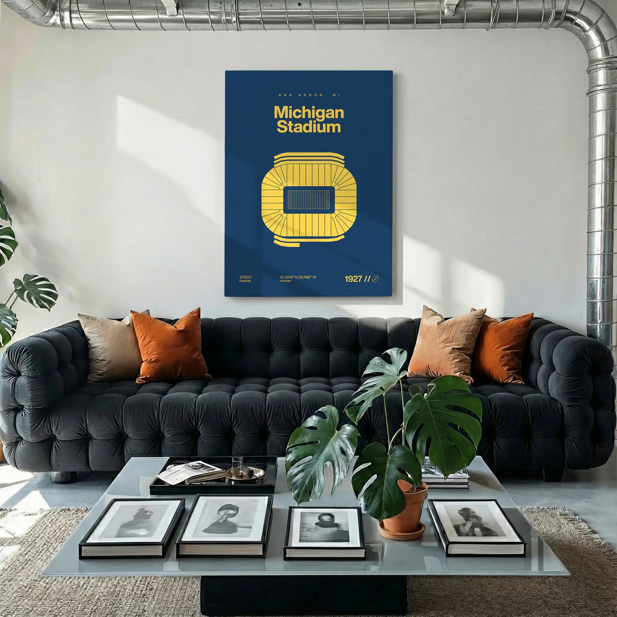 Michigan College Football Stadium Bold Canvas Art