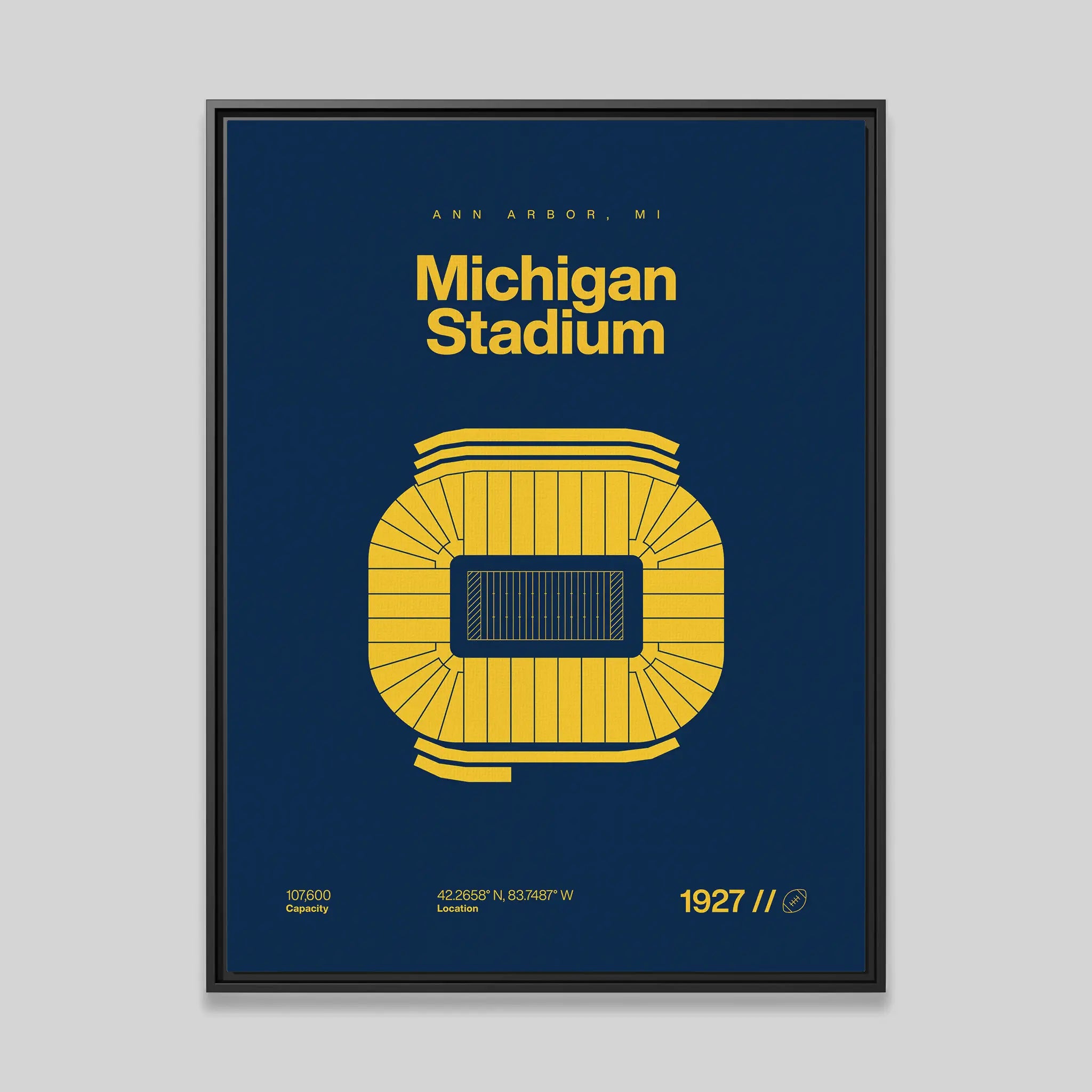 Michigan College Football Stadium Bold Canvas Art