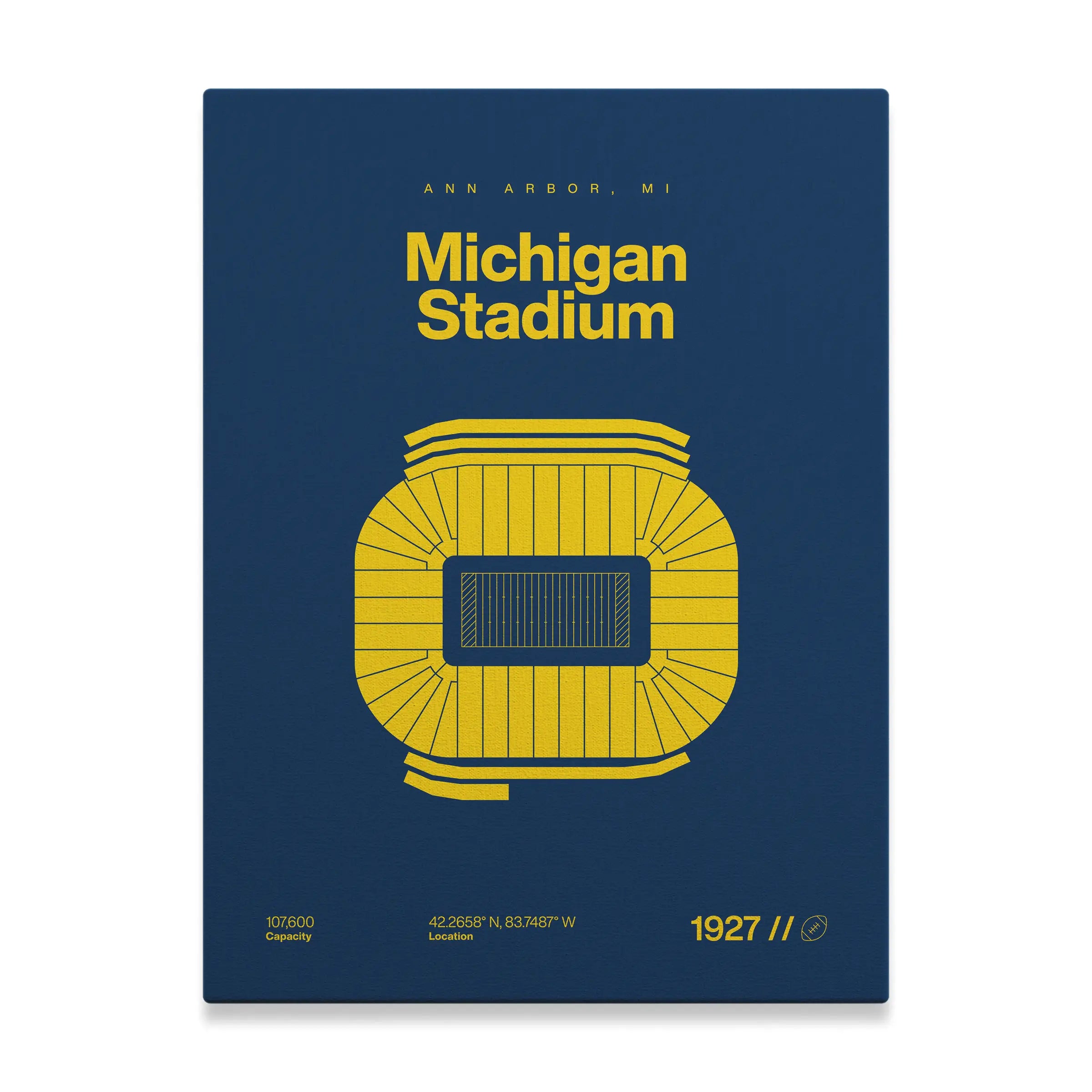 Michigan College Football Stadium Bold Canvas Art