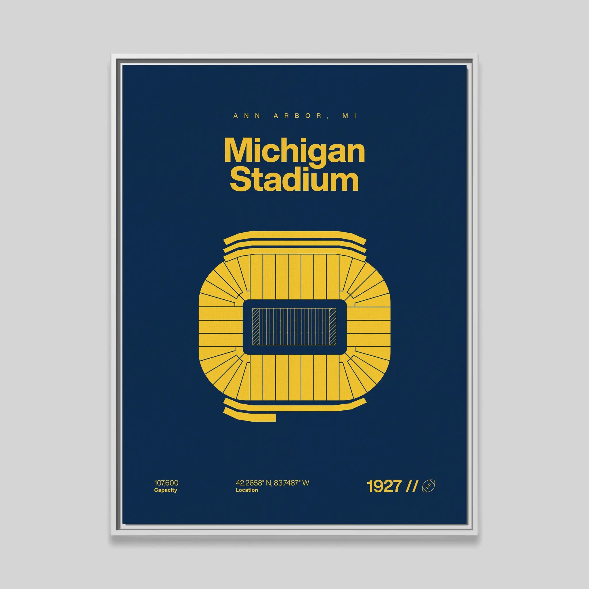 Michigan College Football Stadium Bold Canvas Art