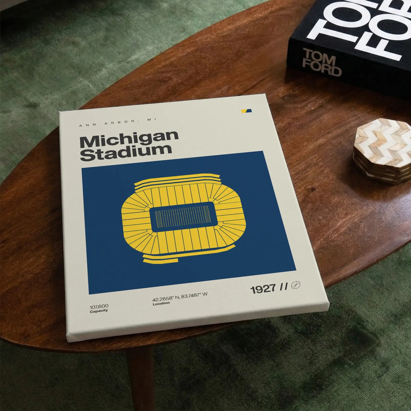 Michigan College Football Stadium Canvas Art