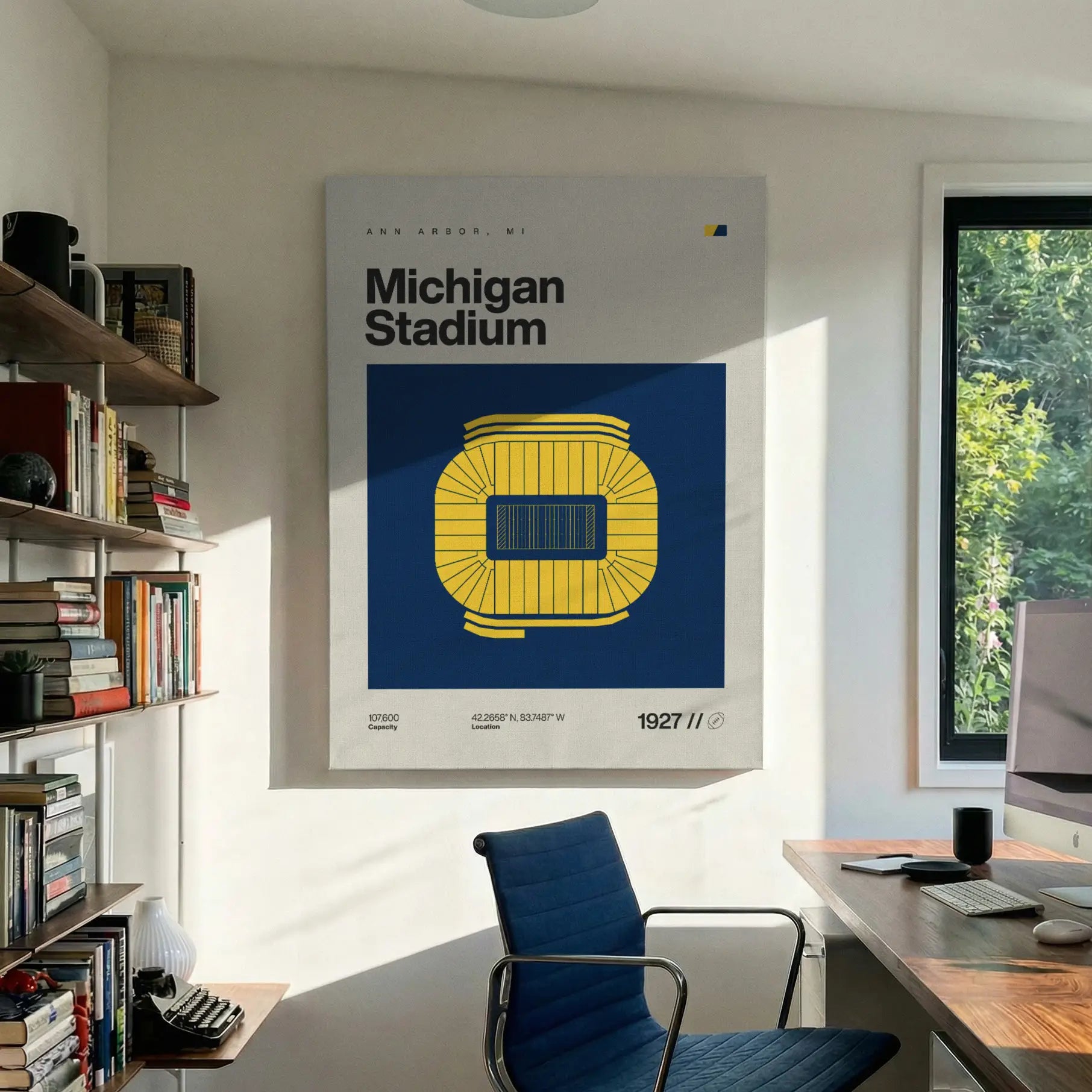 Michigan College Football Stadium Canvas Art