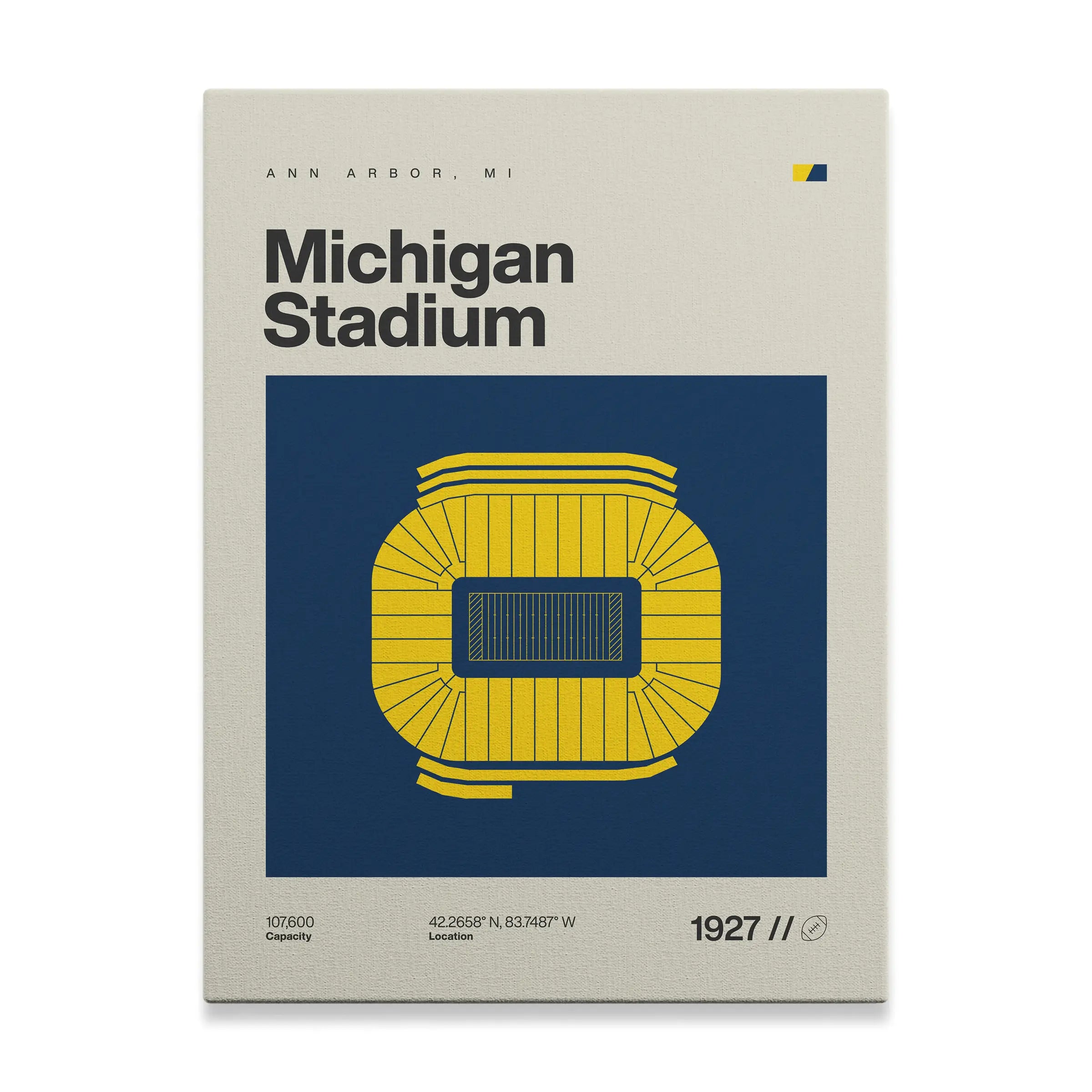 Michigan College Football Stadium Canvas Art
