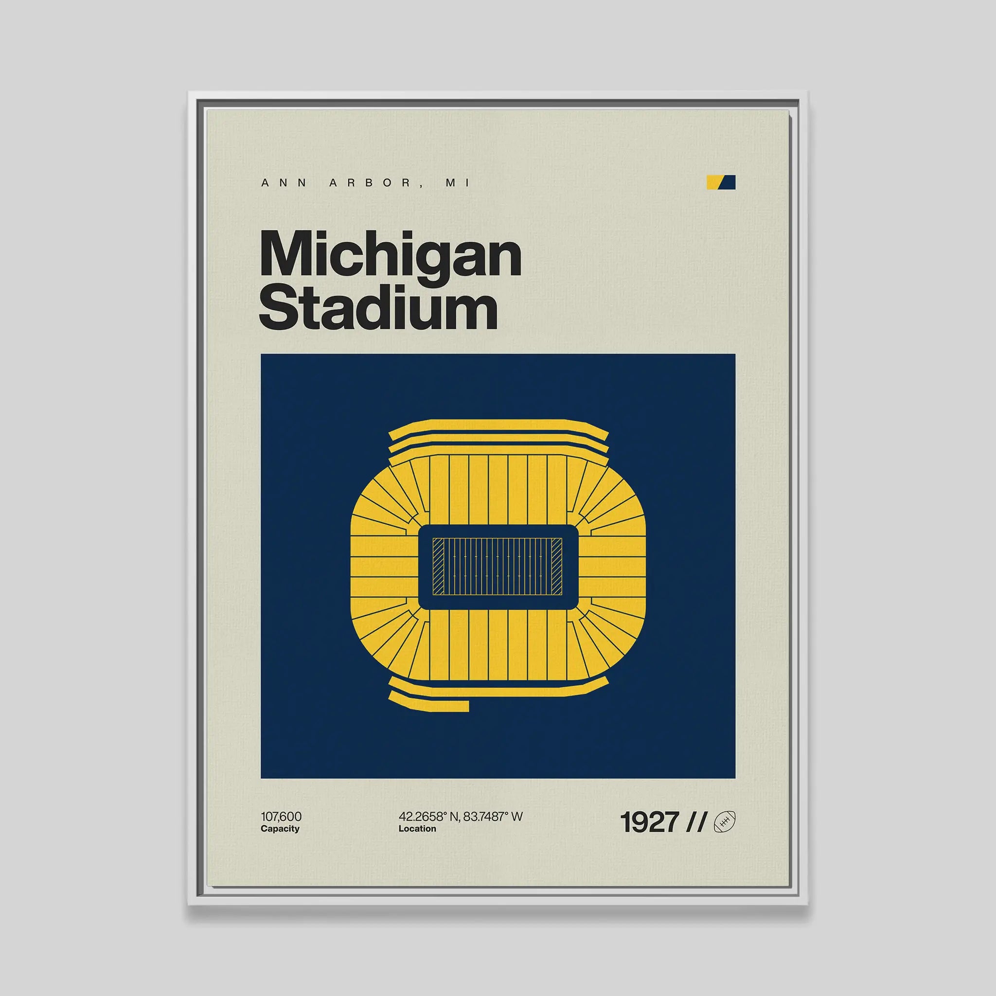 Michigan College Football Stadium Canvas Art