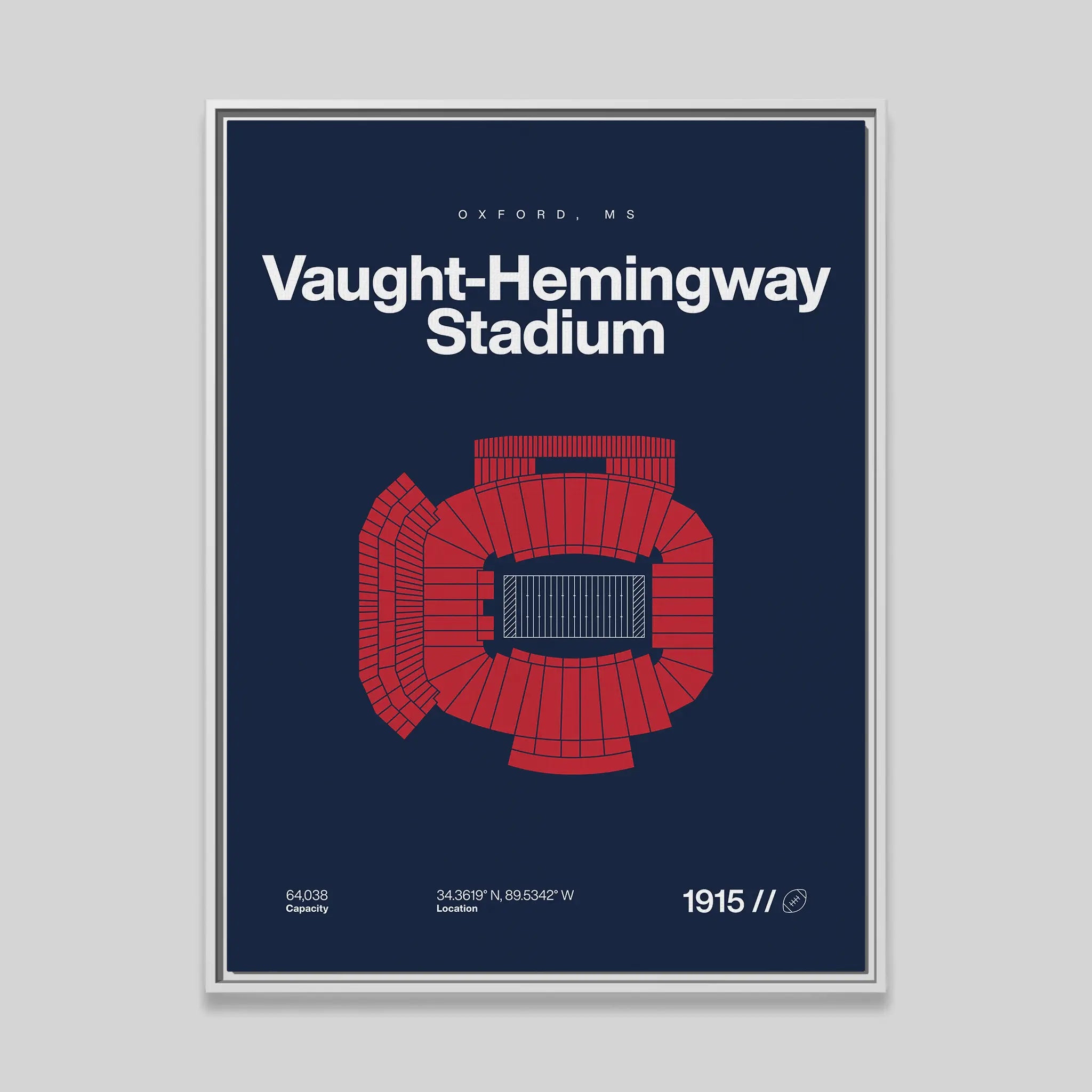 Mississippi College Football Stadium Bold Canvas Art