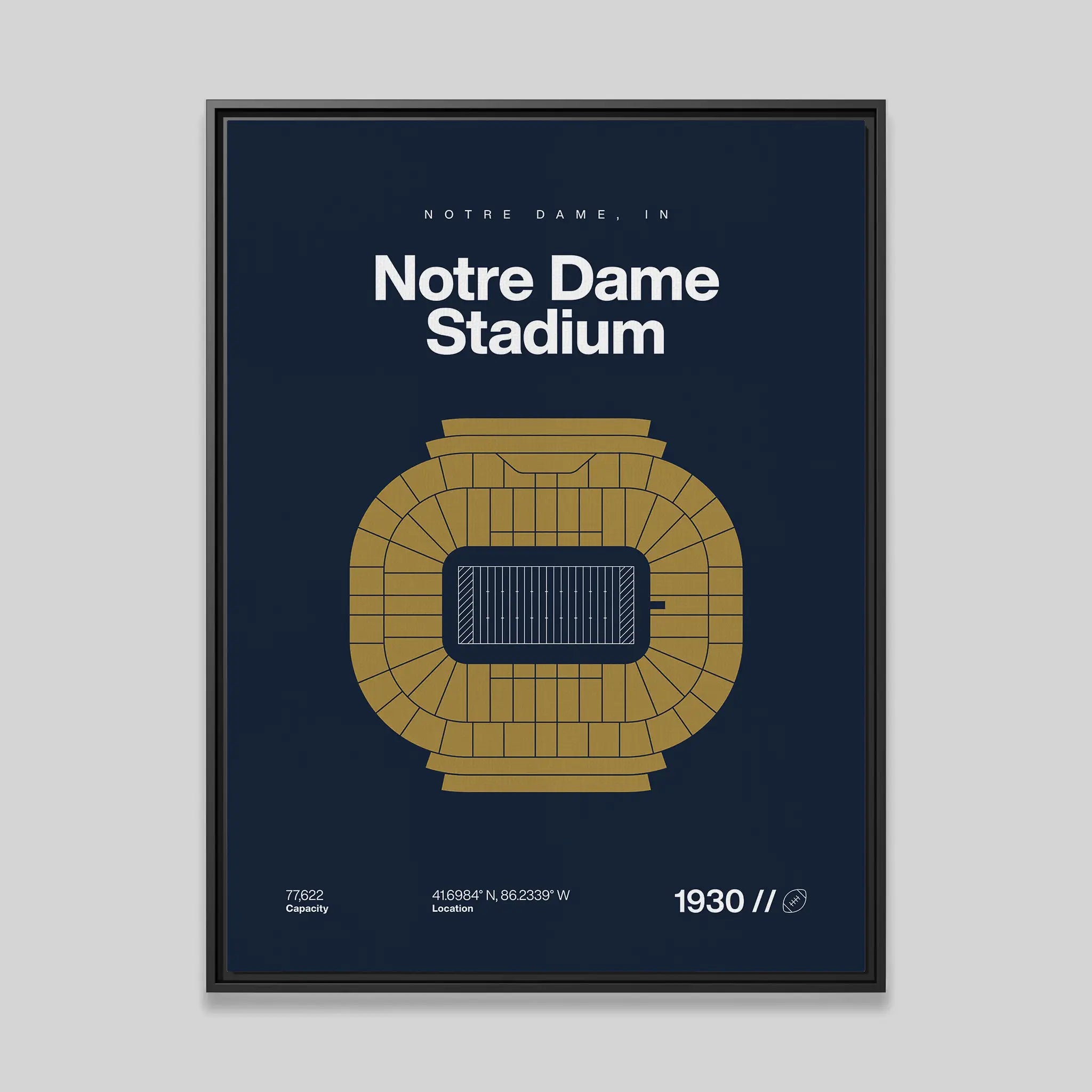 Notre Dame College Football Stadium Bold Canvas Art