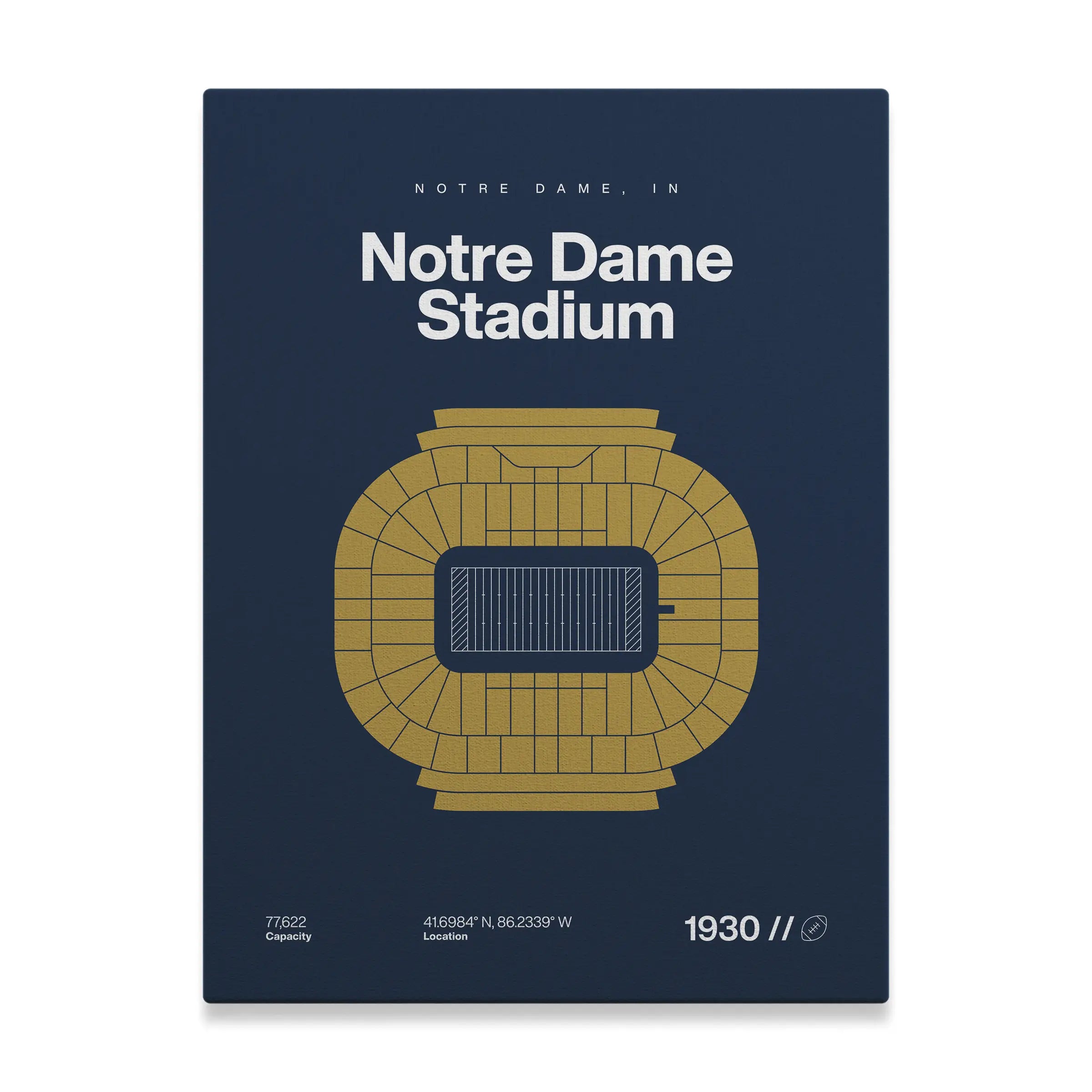 Notre Dame College Football Stadium Bold Canvas Art