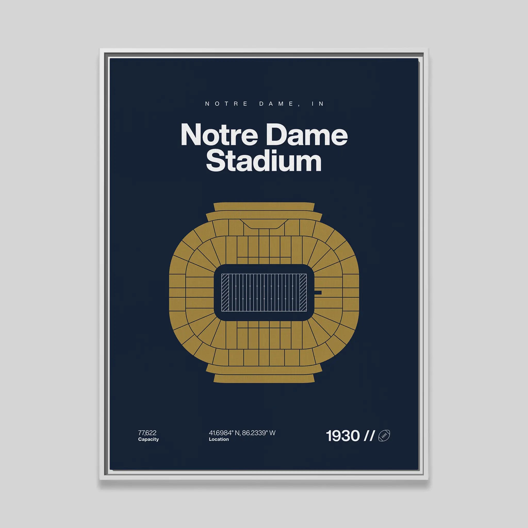 Notre Dame College Football Stadium Bold Canvas Art