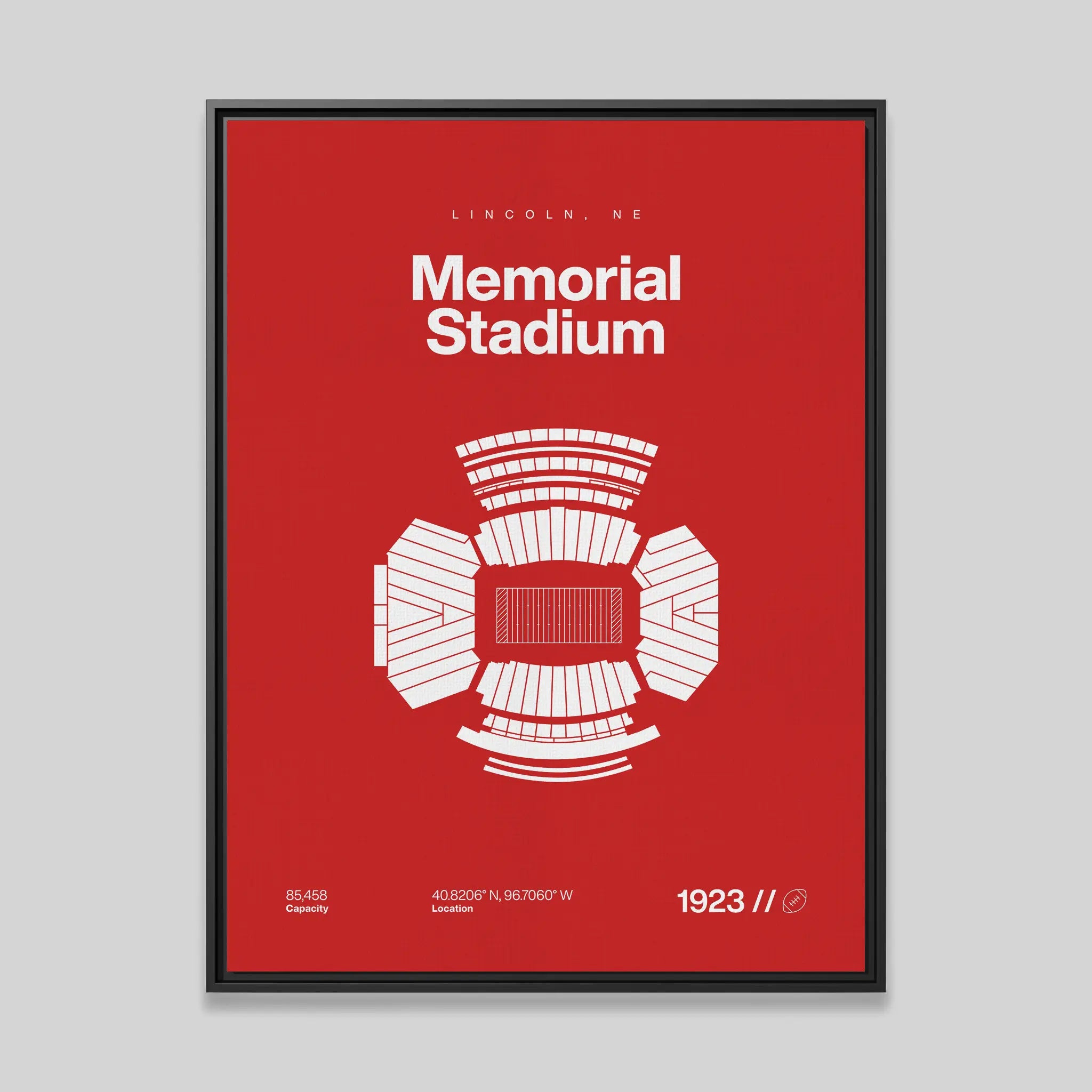 Nebraska College Football Stadium Bold Canvas Art
