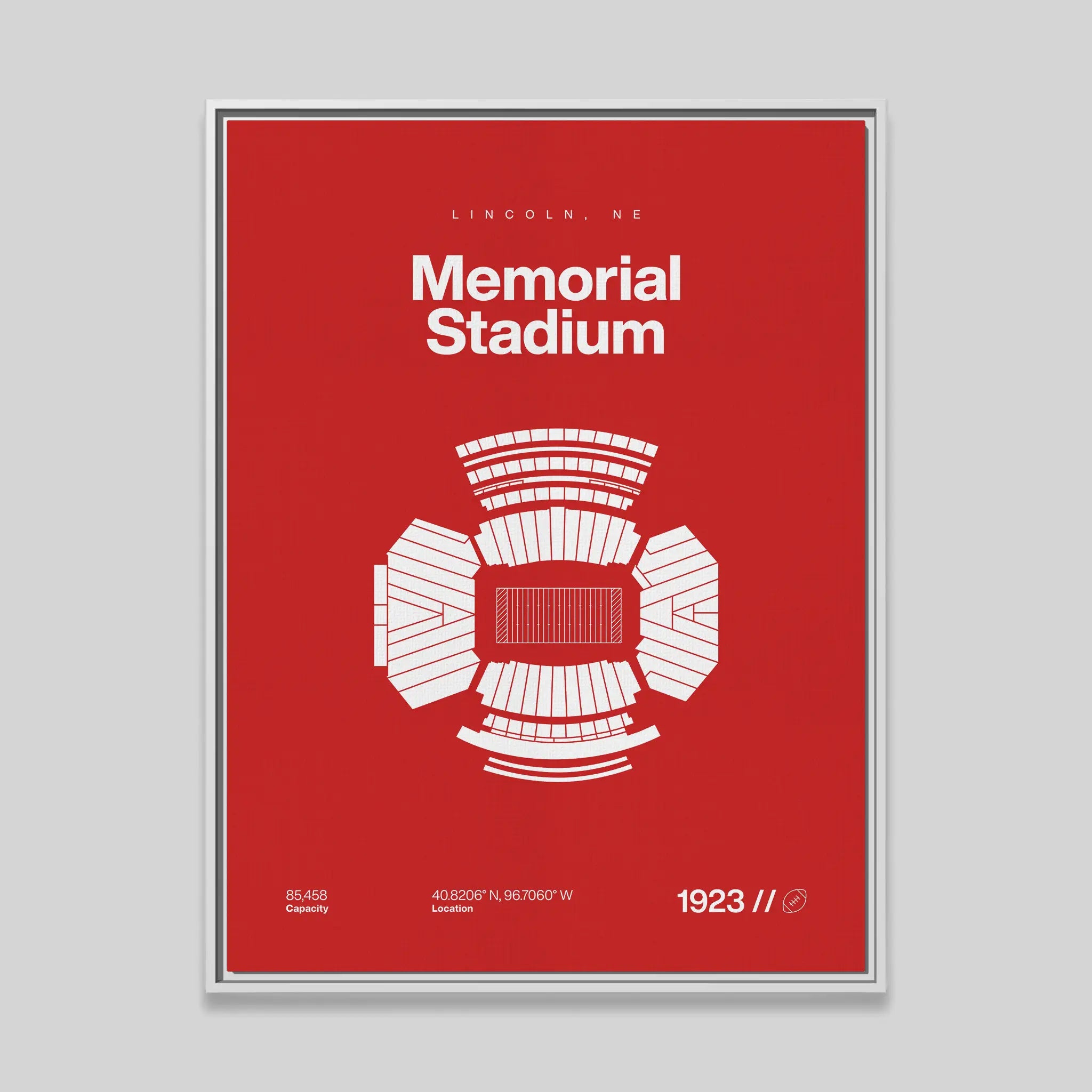 Nebraska College Football Stadium Bold Canvas Art