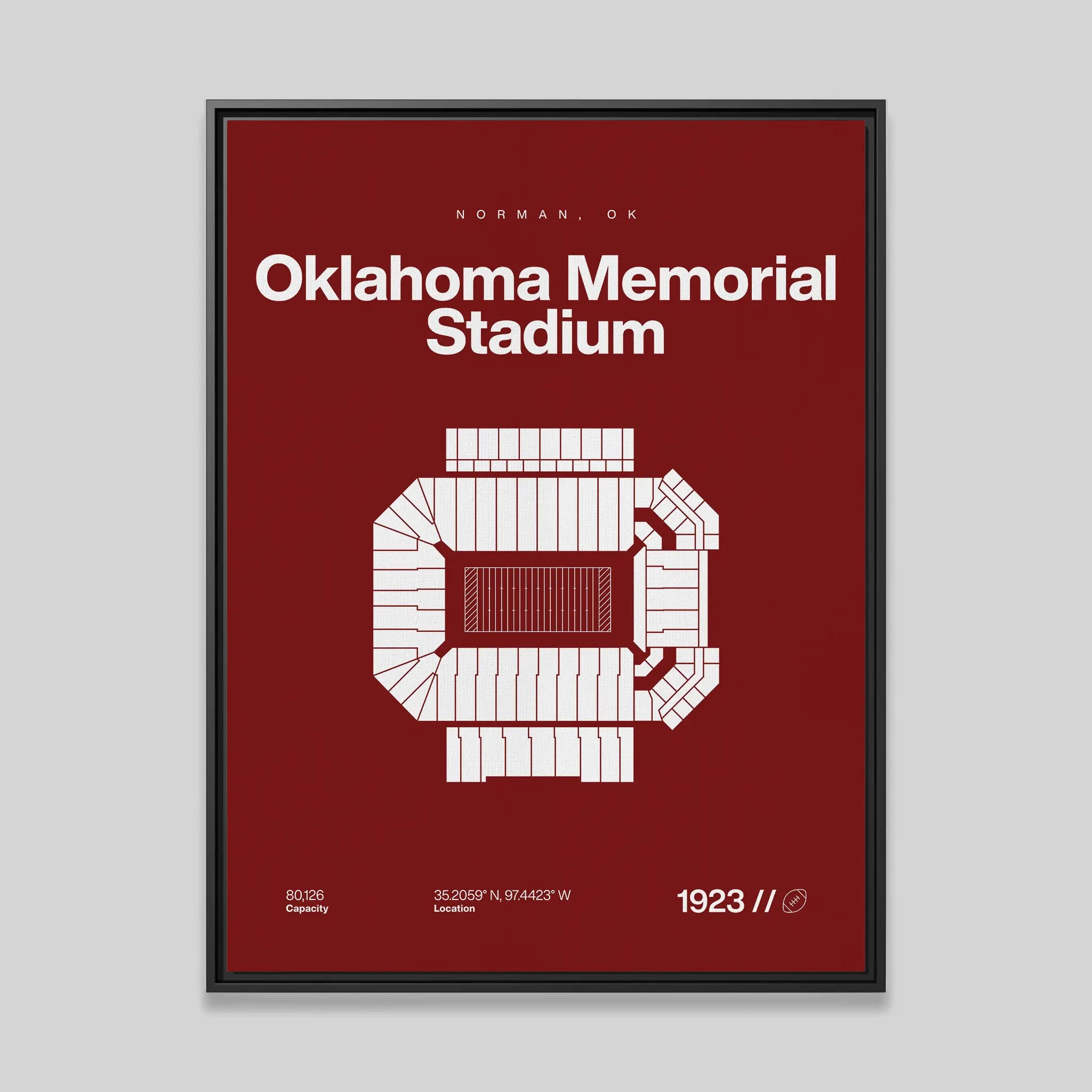 Oklahoma College Football Stadium Bold Canvas Art