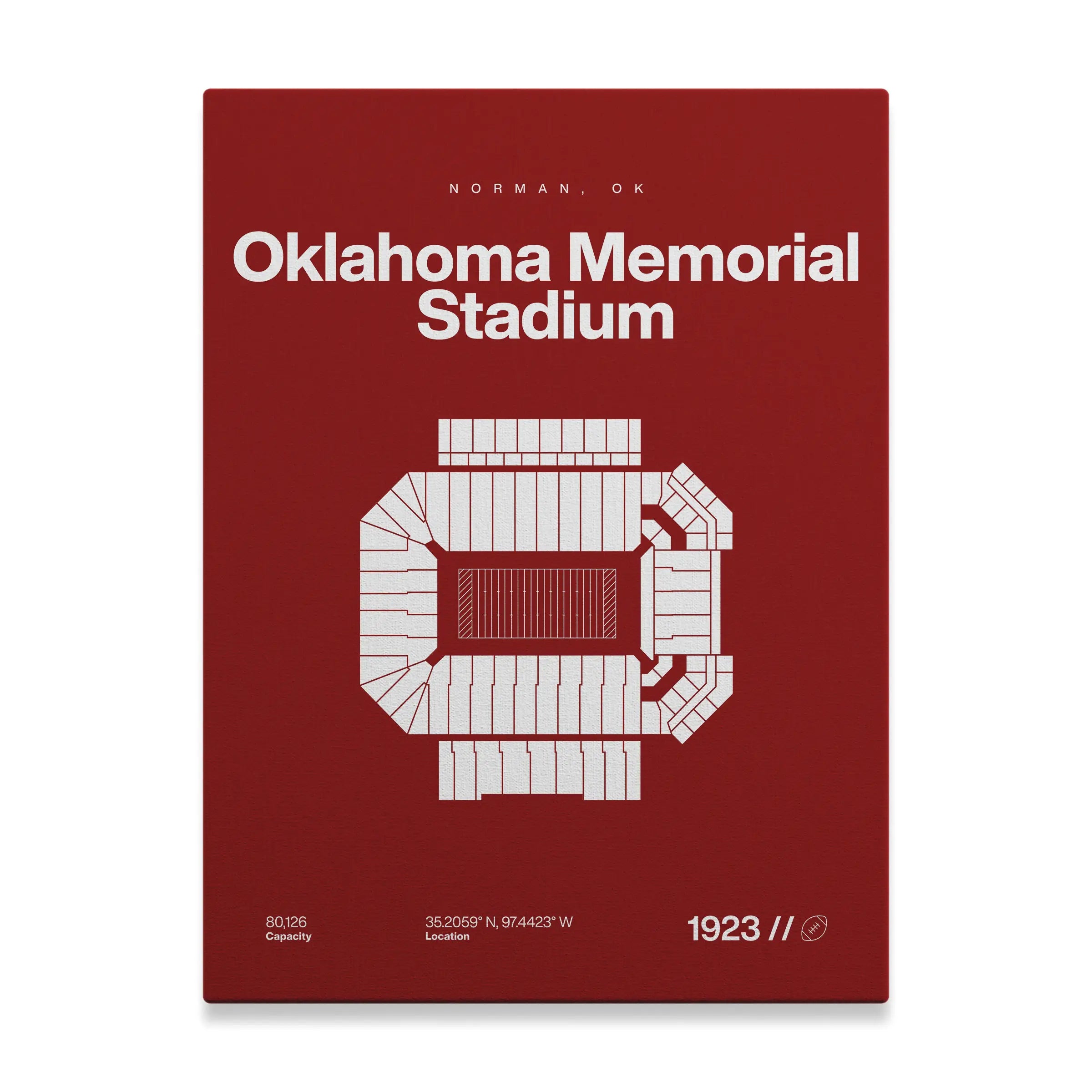 Oklahoma College Football Stadium Bold Canvas Art
