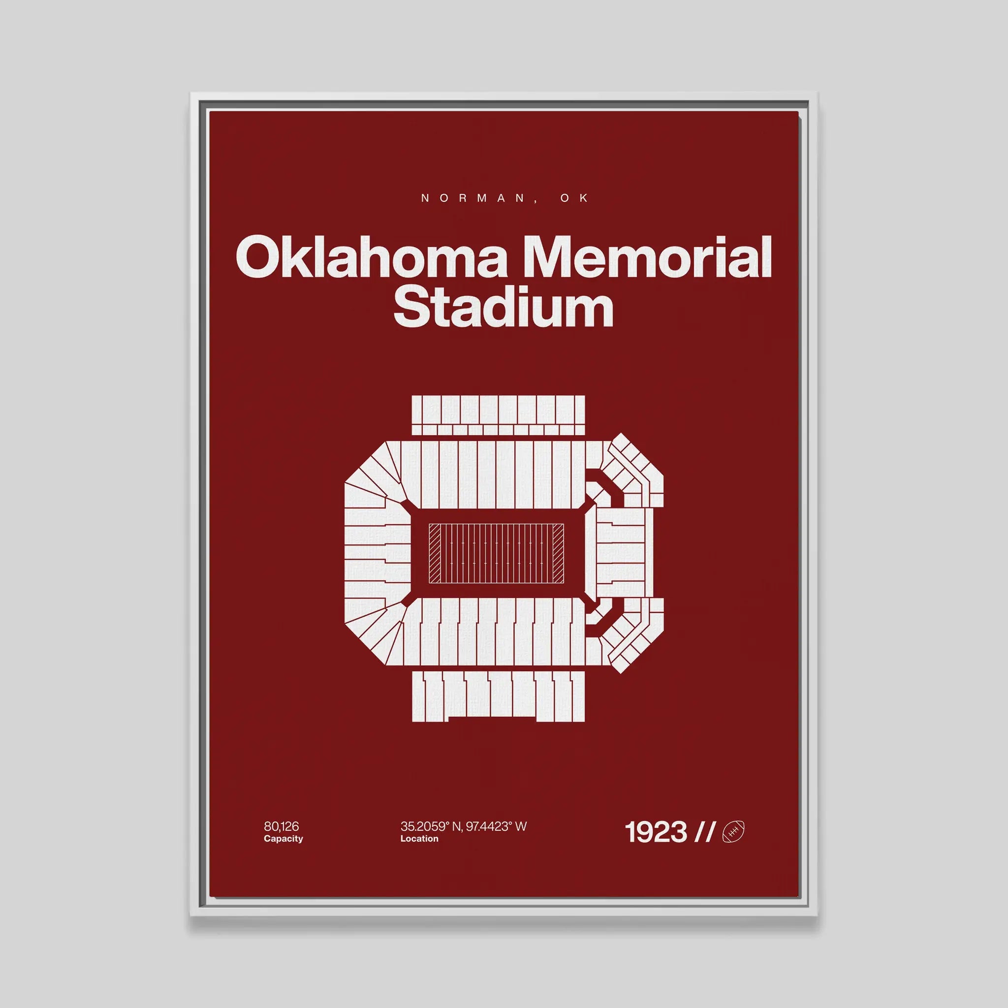 Oklahoma College Football Stadium Bold Canvas Art