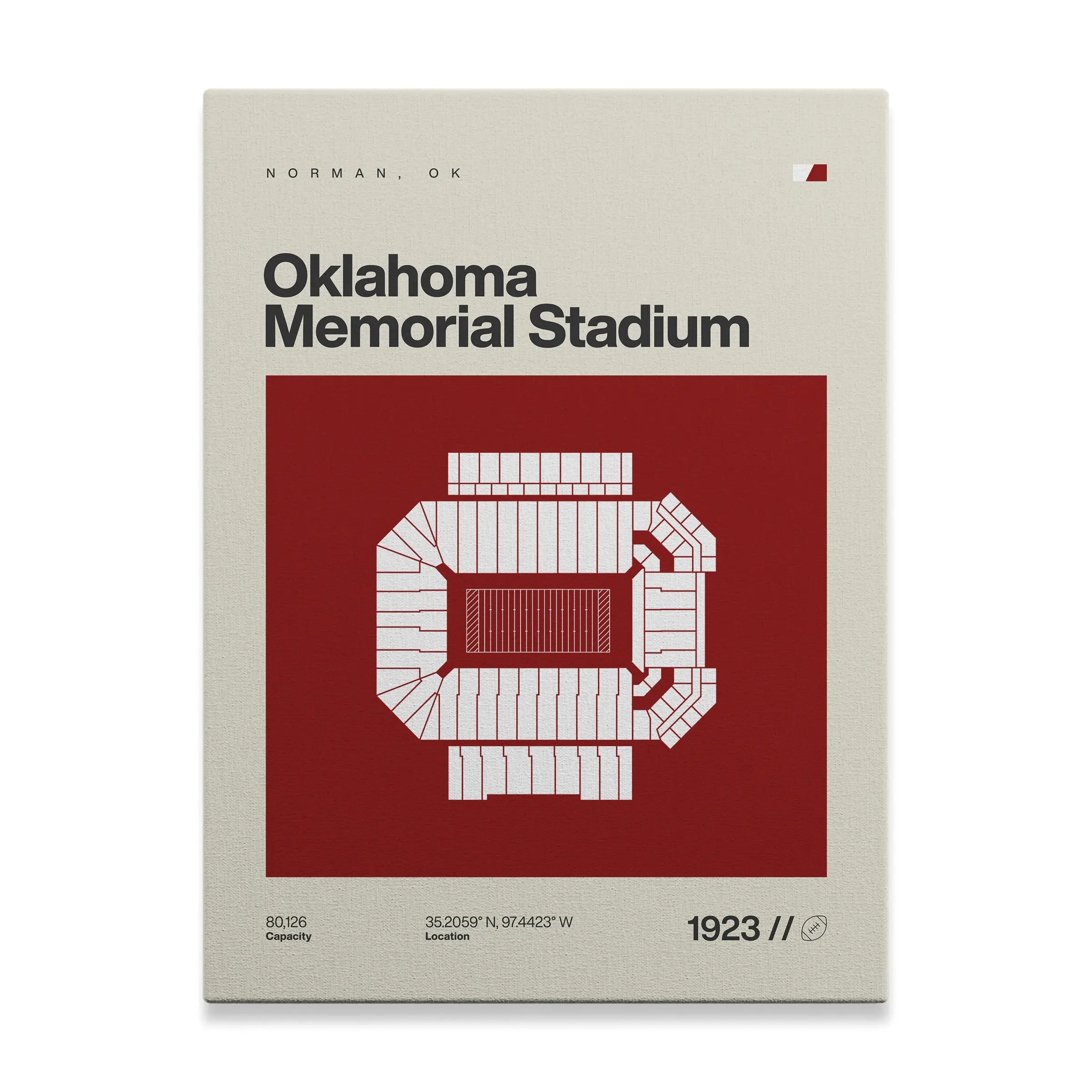 Oklahoma College Football Stadium Canvas Art