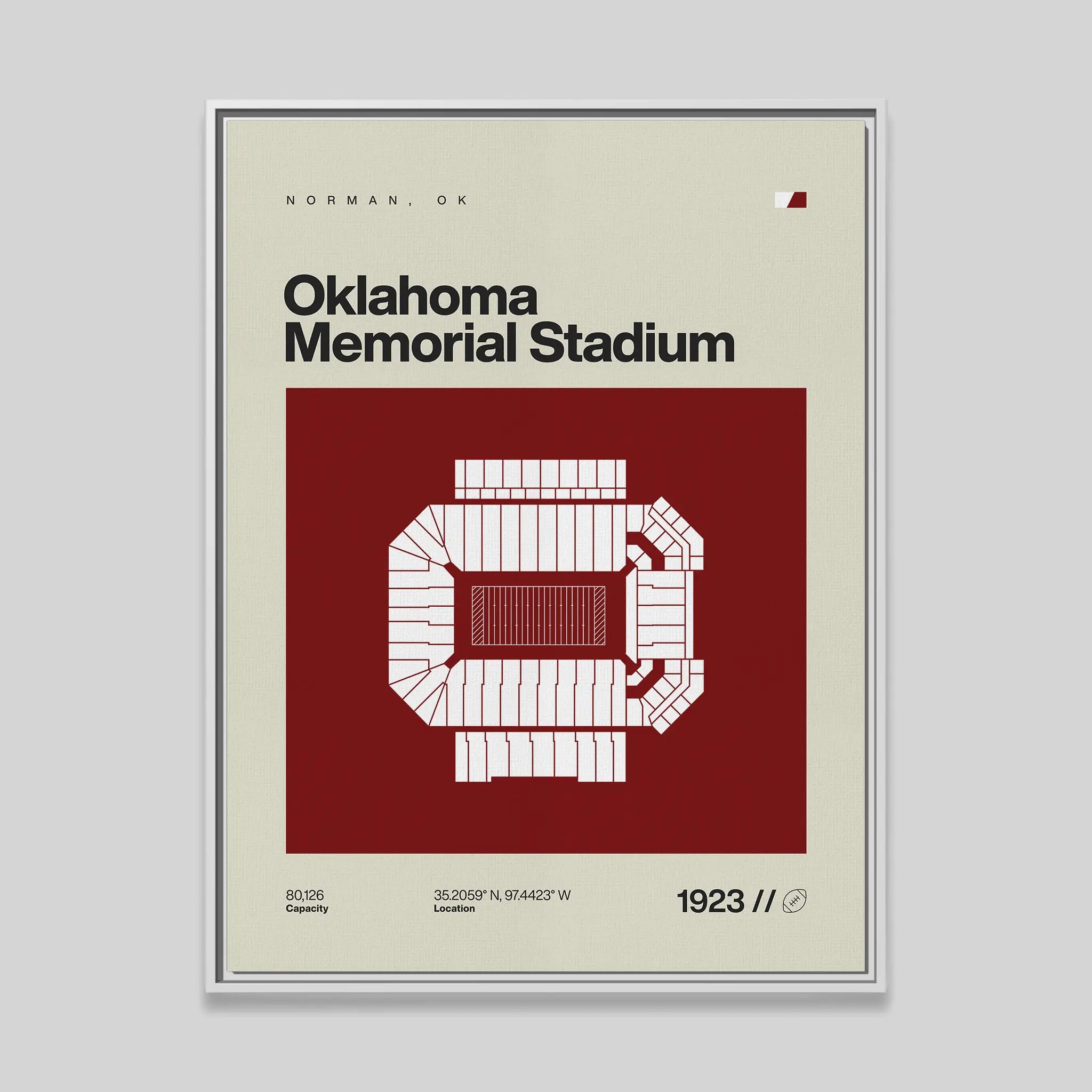Oklahoma College Football Stadium Canvas Art