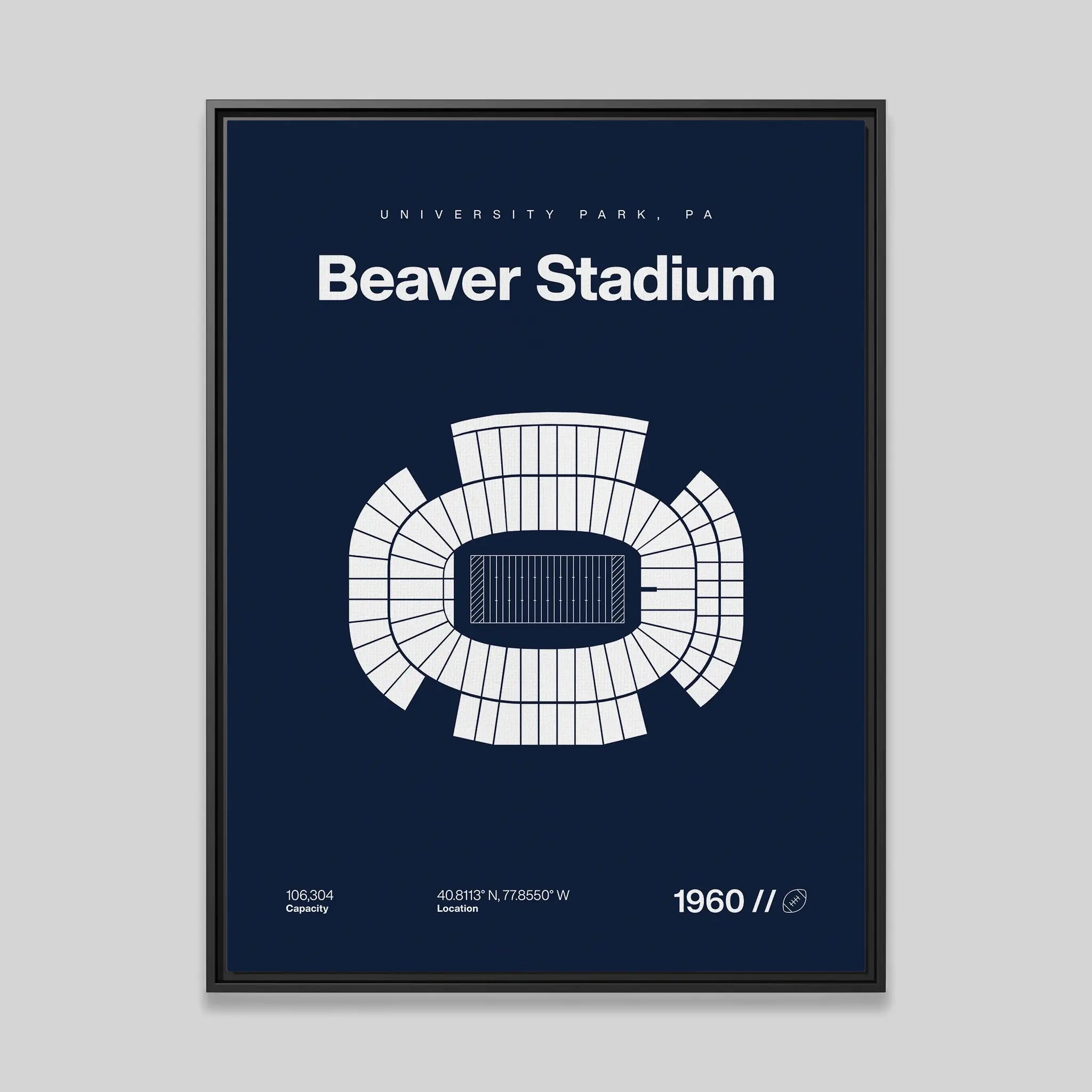 Pennsylvania College Football Stadium Bold Canvas Art