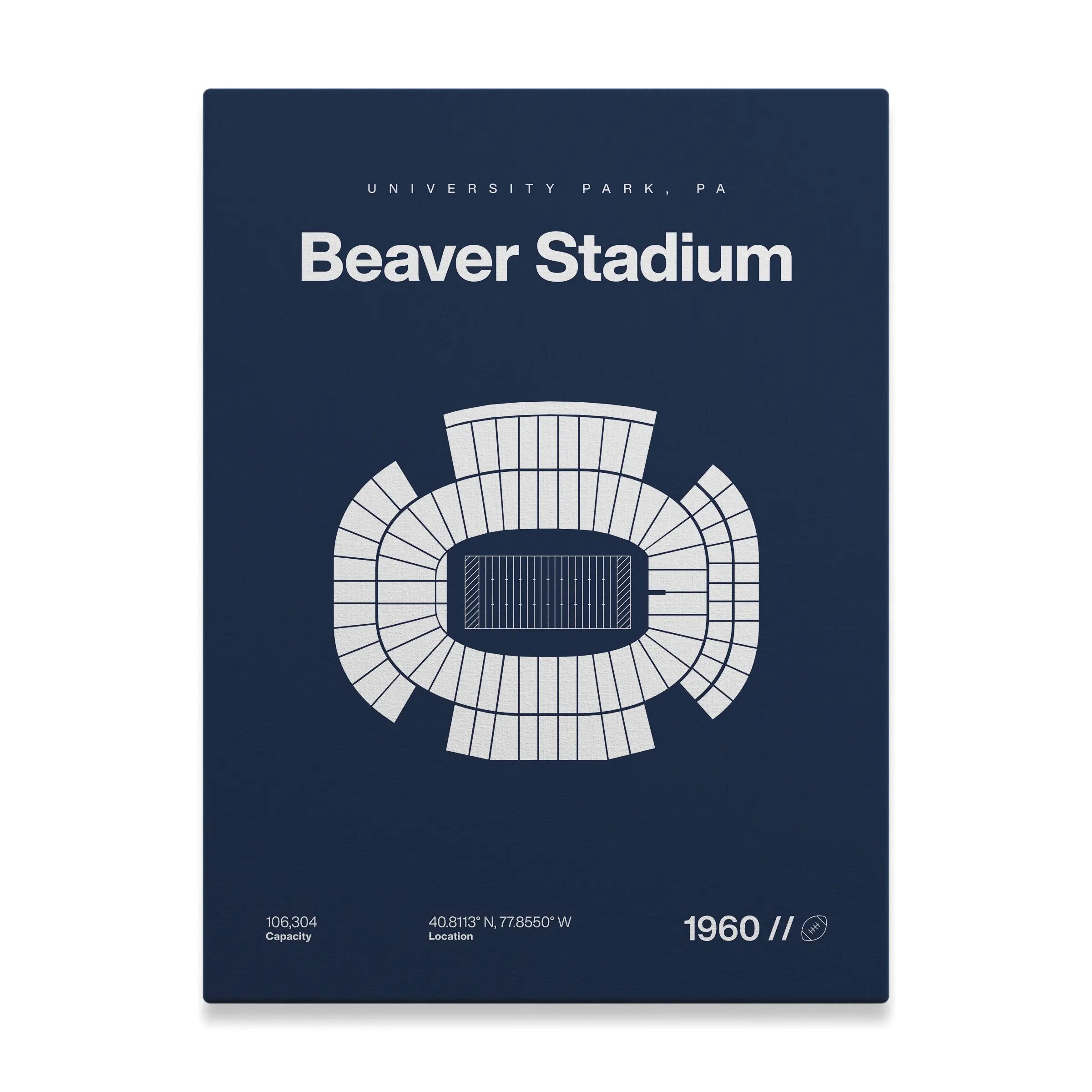 Pennsylvania College Football Stadium Bold Canvas Art