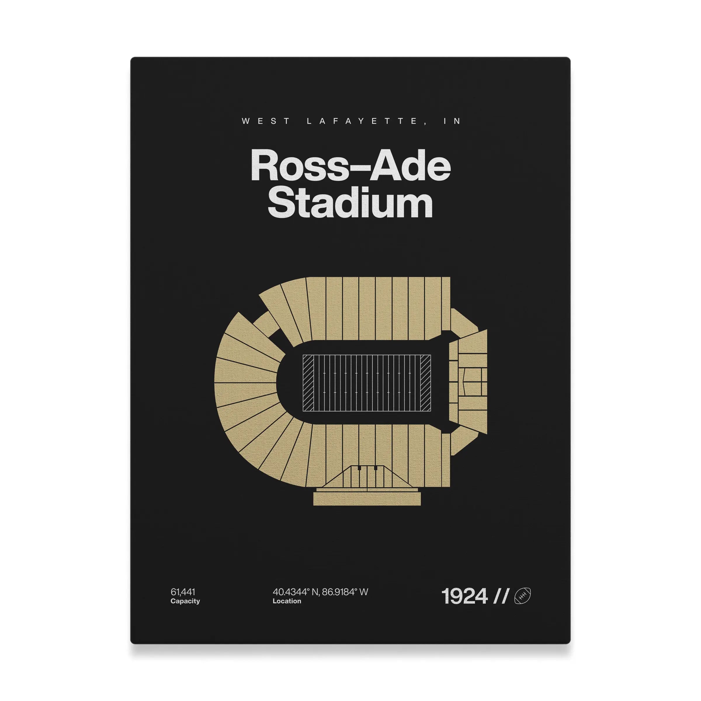 West Lafayette College Football Stadium Bold Canvas Art