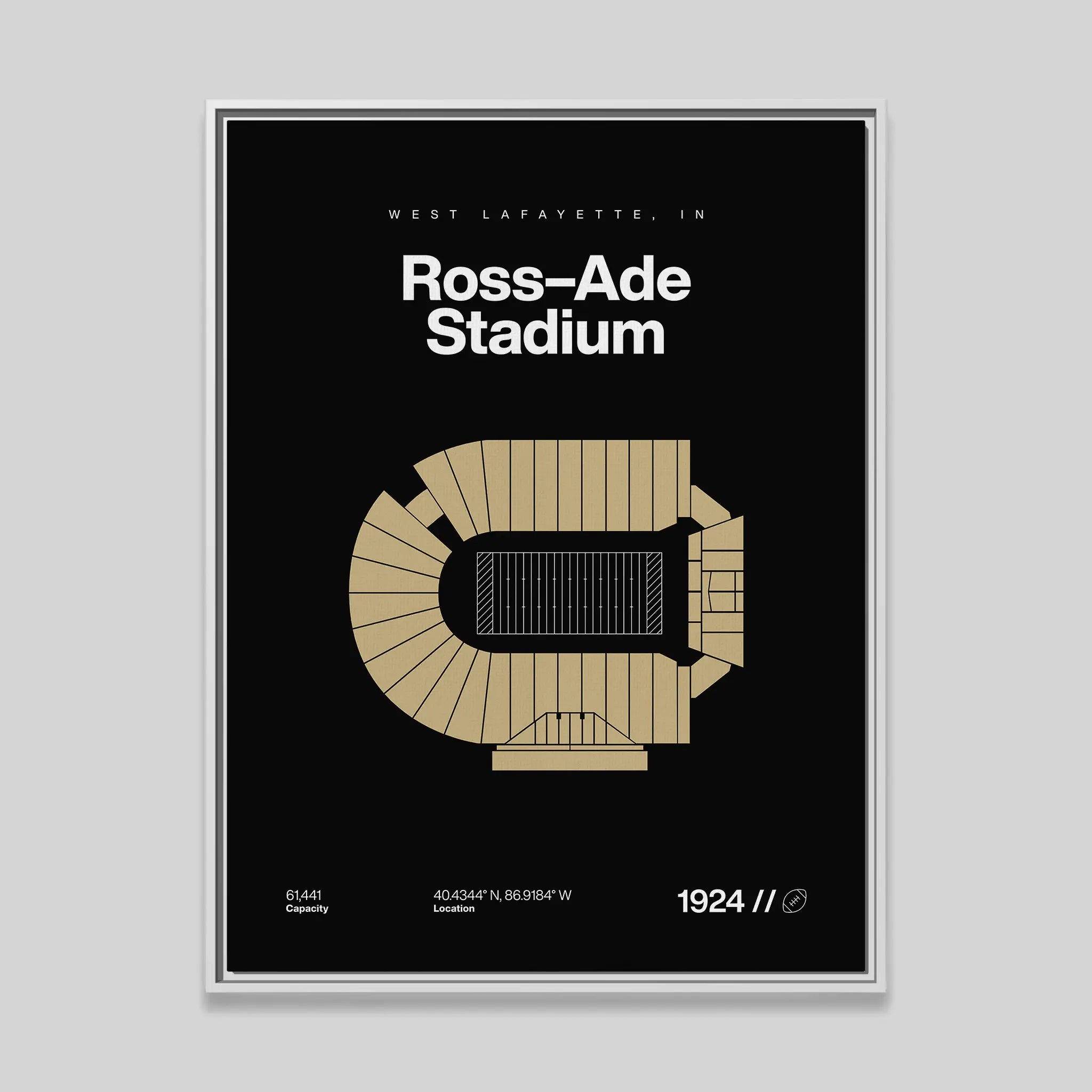West Lafayette College Football Stadium Bold Canvas Art