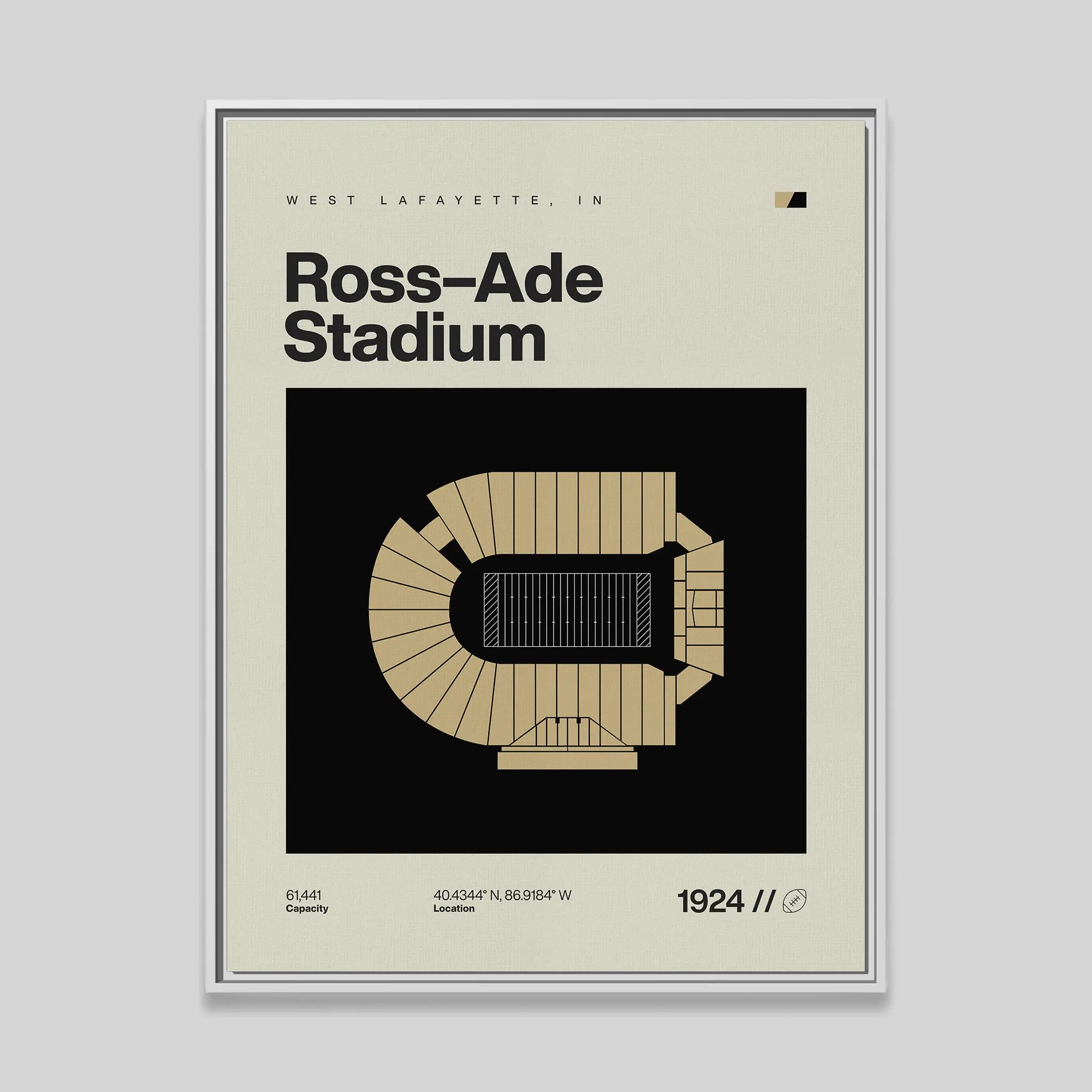 West Lafayette College Football Stadium Canvas Art