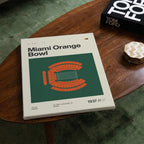 Miami College Football Retro Stadium Canvas Art