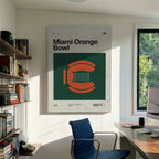 Miami College Football Retro Stadium Canvas Art