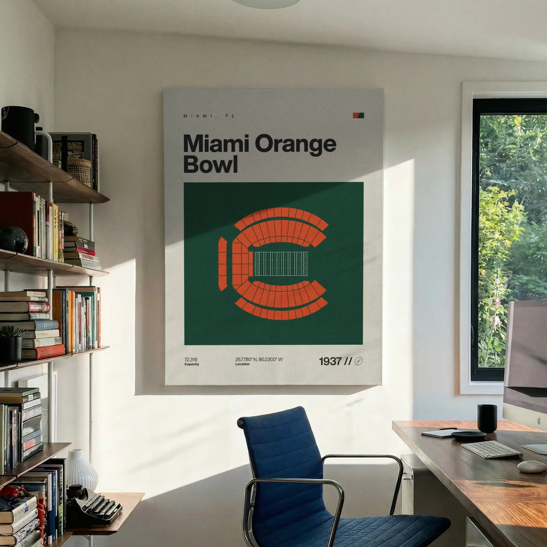 Miami College Football Retro Stadium Canvas Art