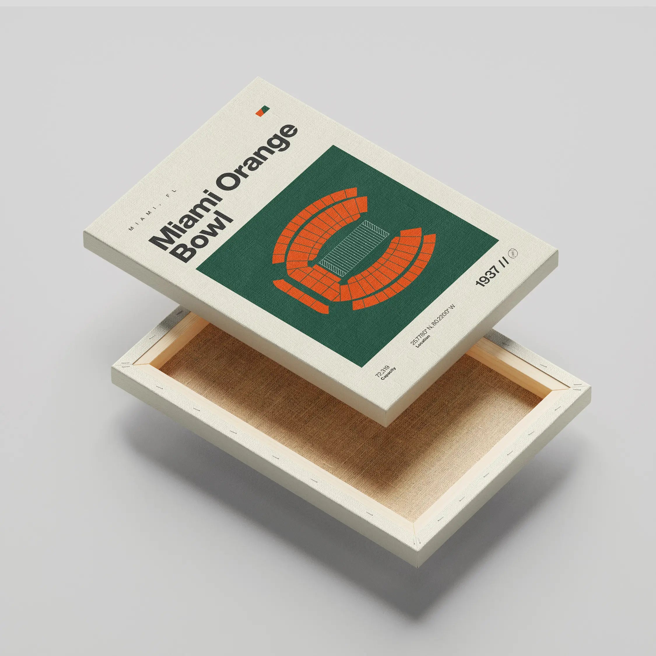 Miami College Football Retro Stadium Canvas Art