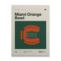 Miami College Football Retro Stadium Canvas Art