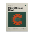 Miami College Football Retro Stadium Canvas Art