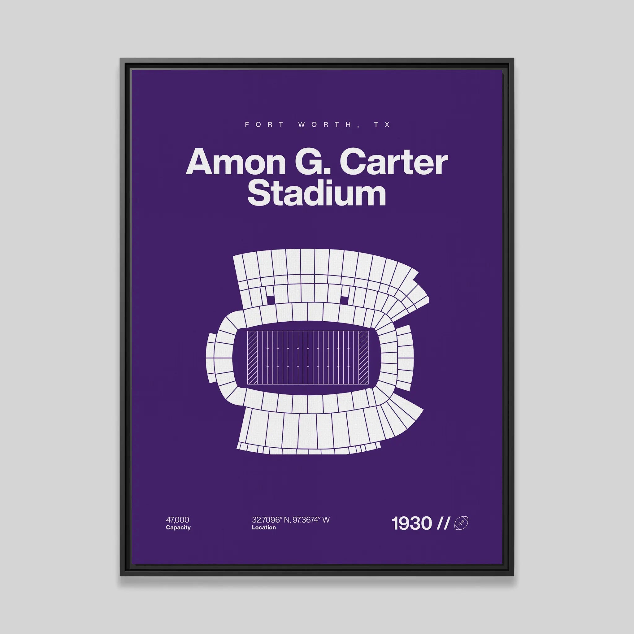 Texas Christian College Football Stadium Bold Canvas Art