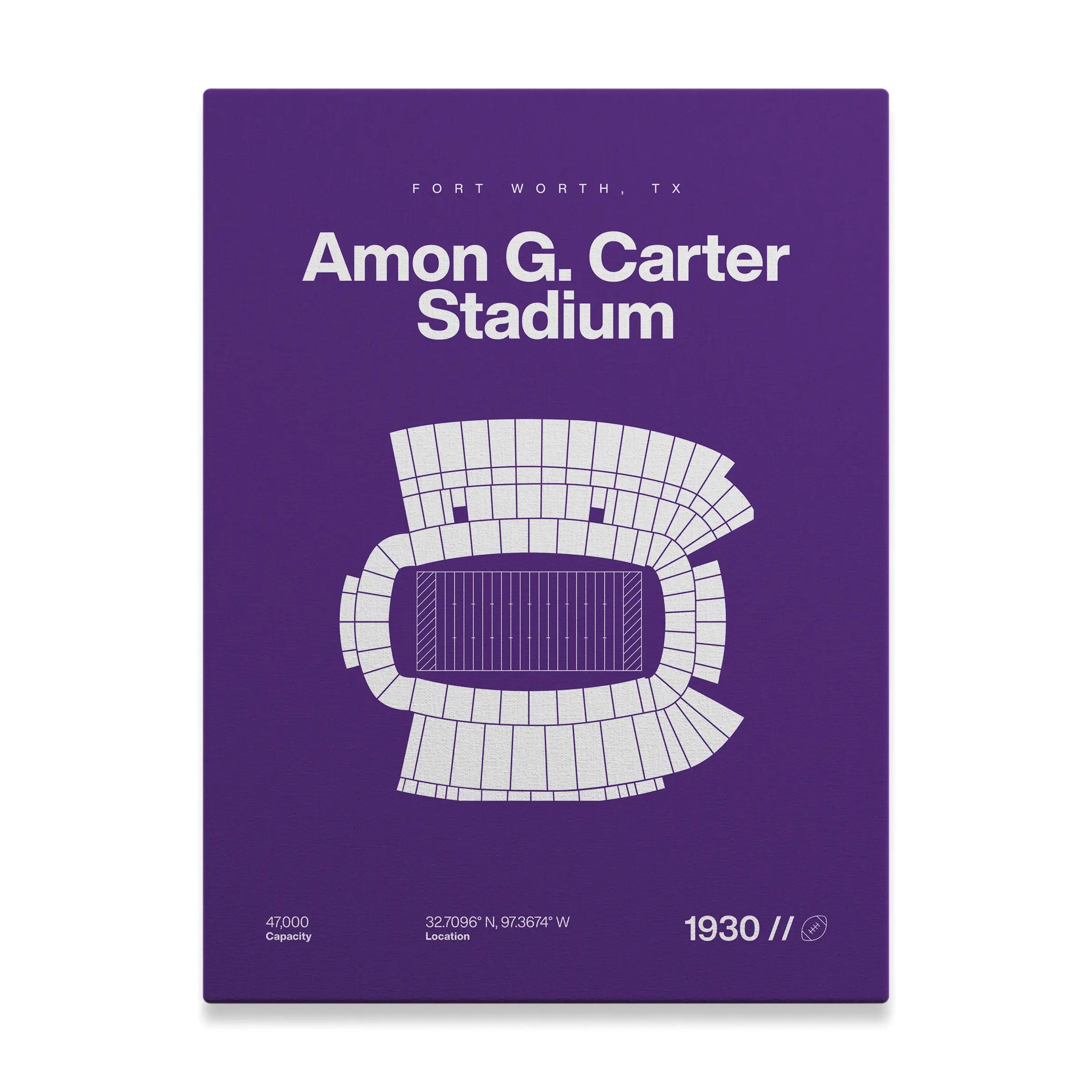Texas Christian College Football Stadium Bold Canvas Art