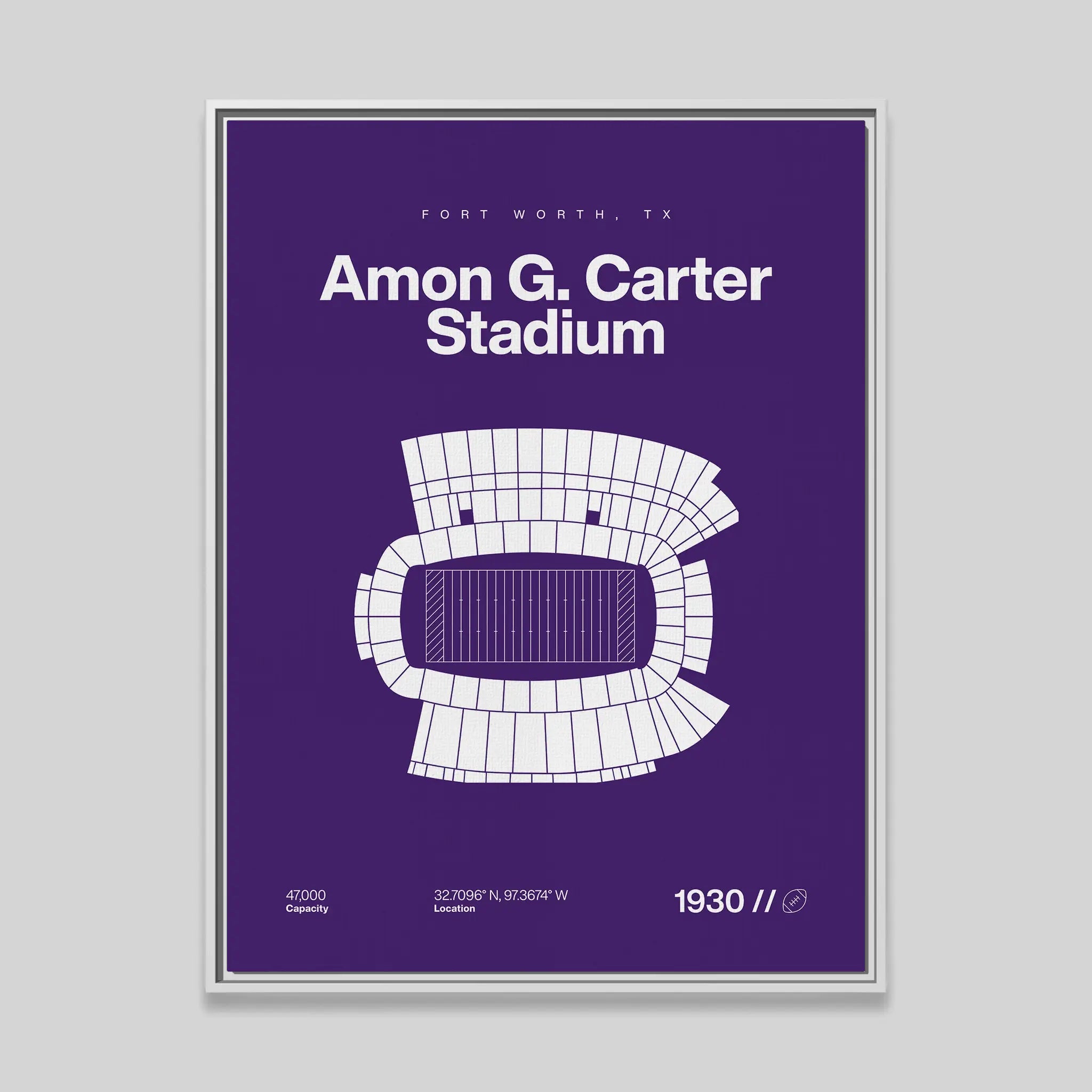 Texas Christian College Football Stadium Bold Canvas Art
