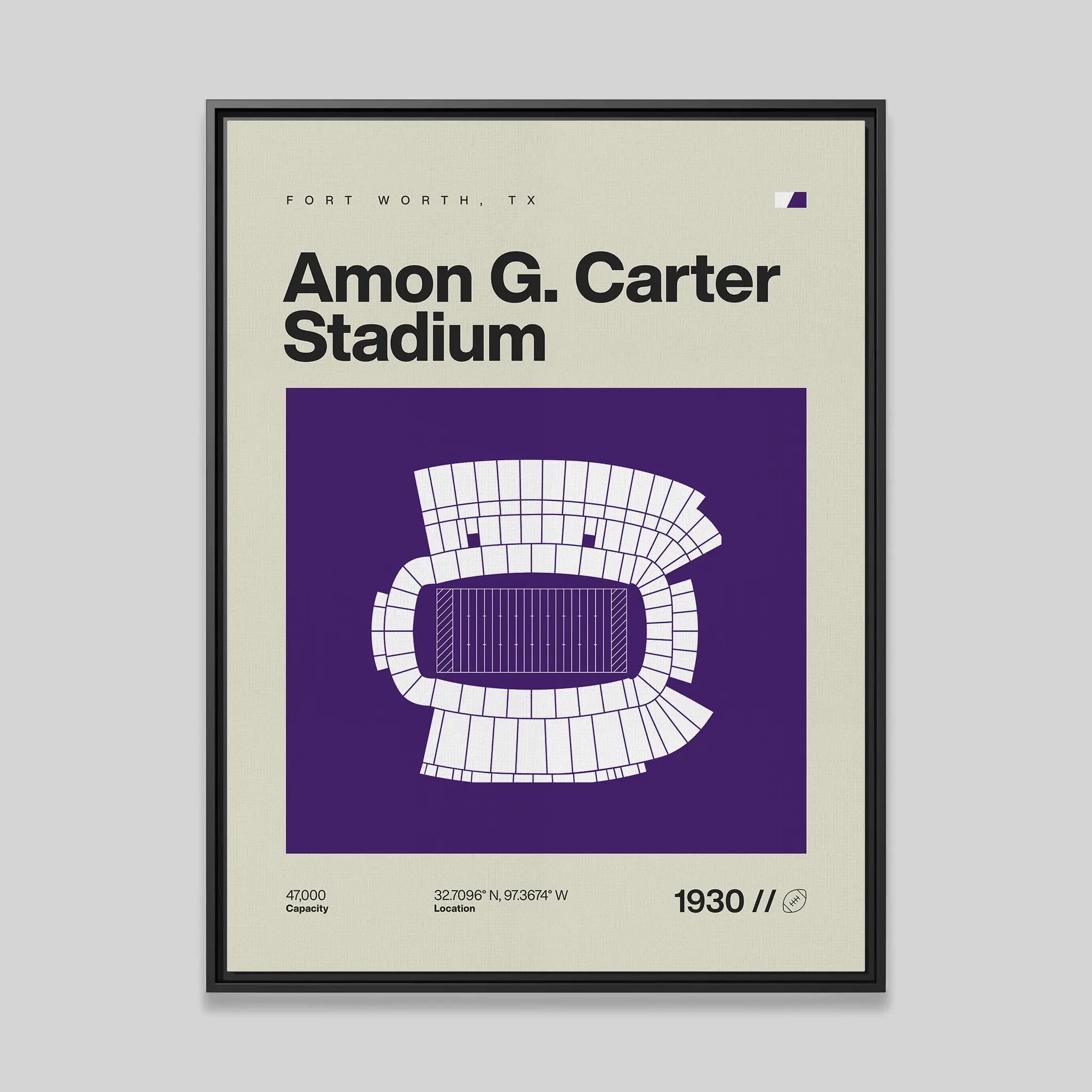 Texas Christian College Football Stadium Canvas Art