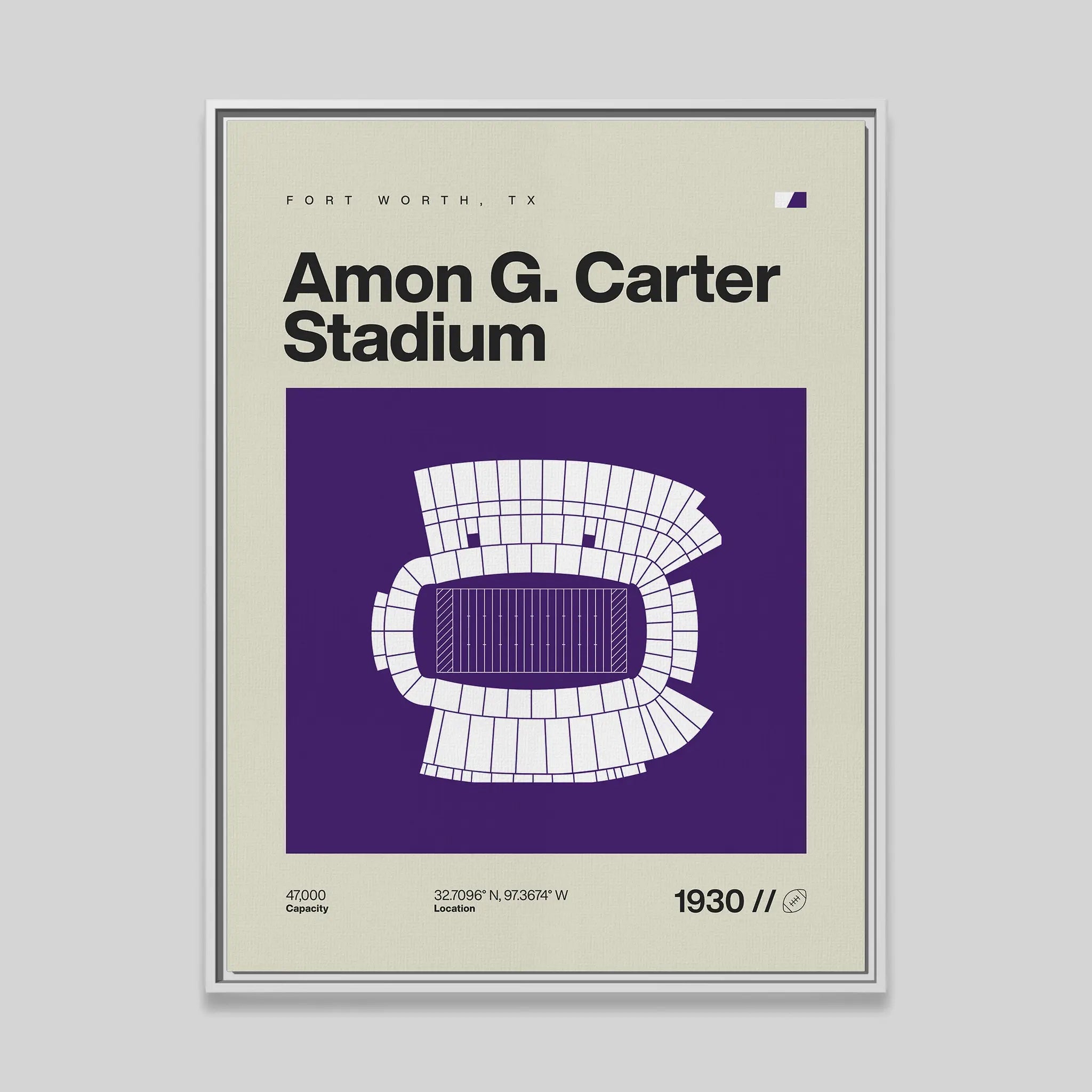 Texas Christian College Football Stadium Canvas Art