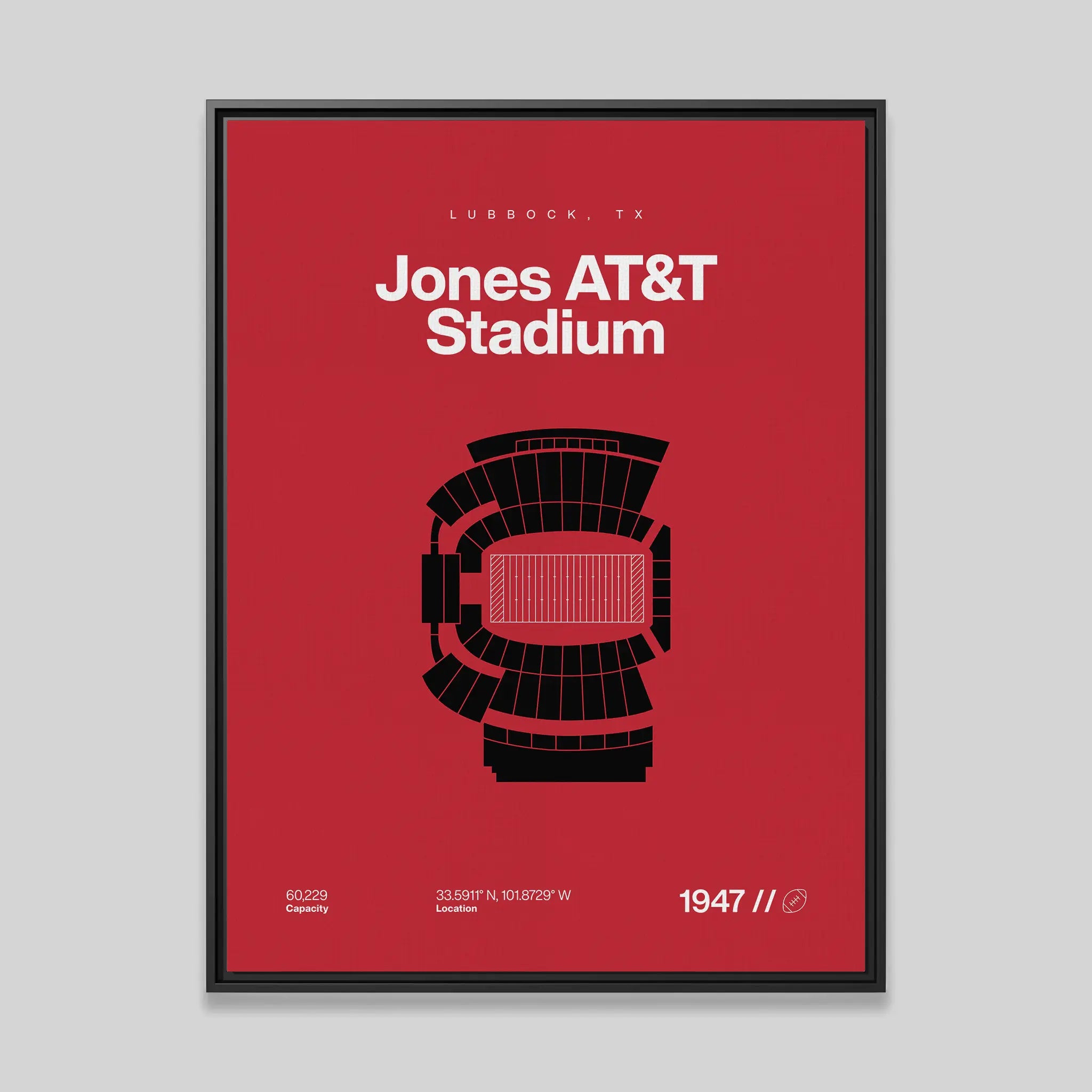 Texas T. College Football Stadium Bold Canvas Art