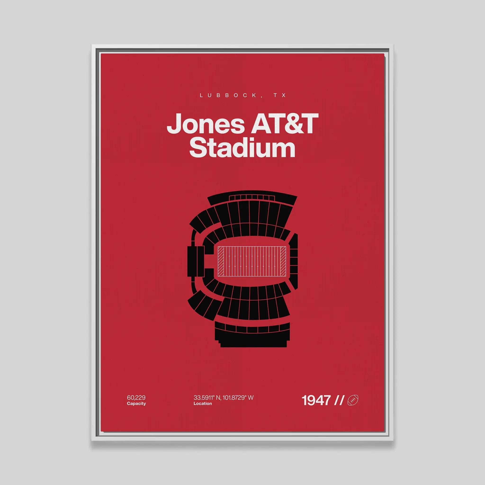 Texas T. College Football Stadium Bold Canvas Art